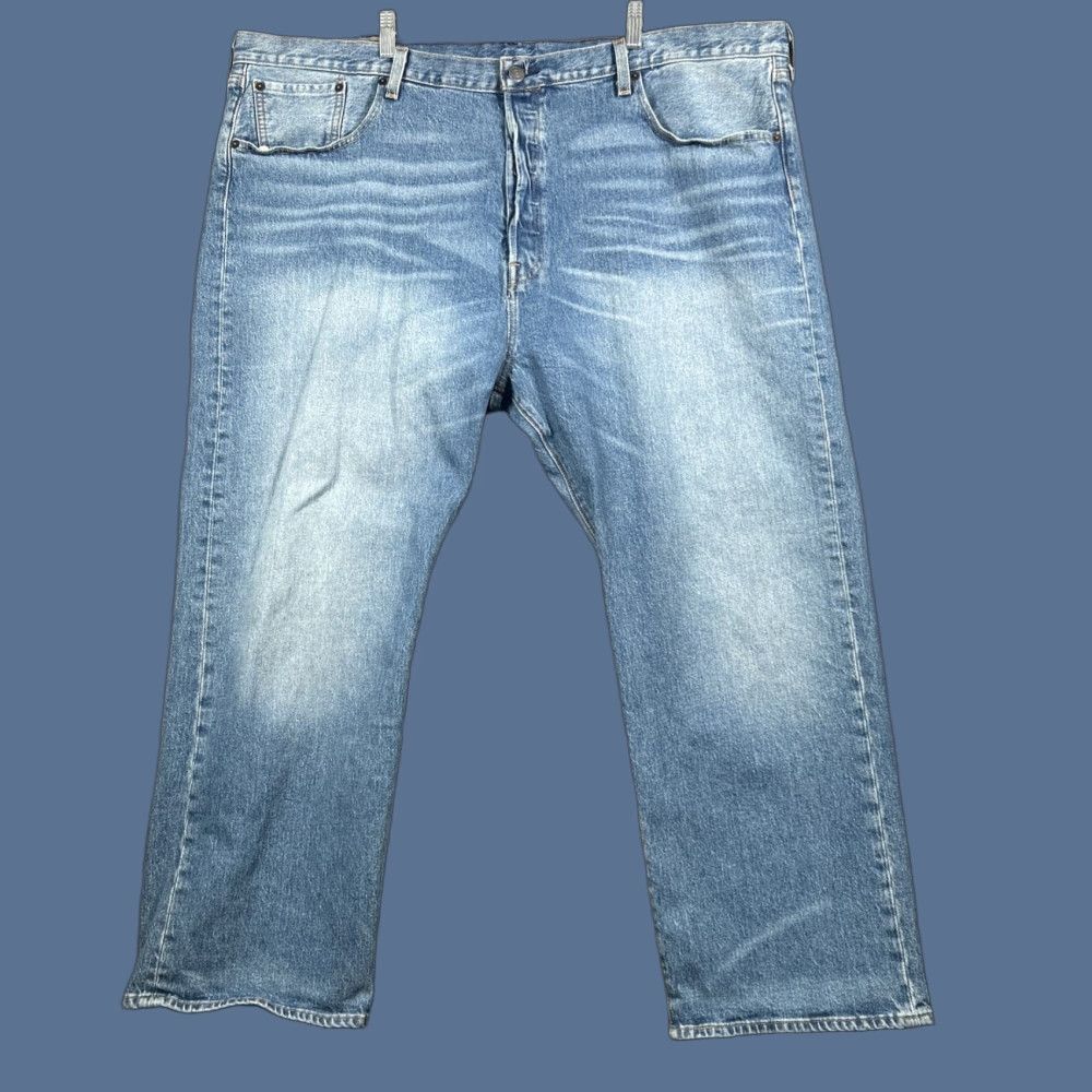 Levi's Levi's 501 Regular Fit Straight Jeans Mens 46X28 Blue Denim 5 Pocket Solid Cotton Jeans Size US 30 / EU 46 - 1 Thumbnail