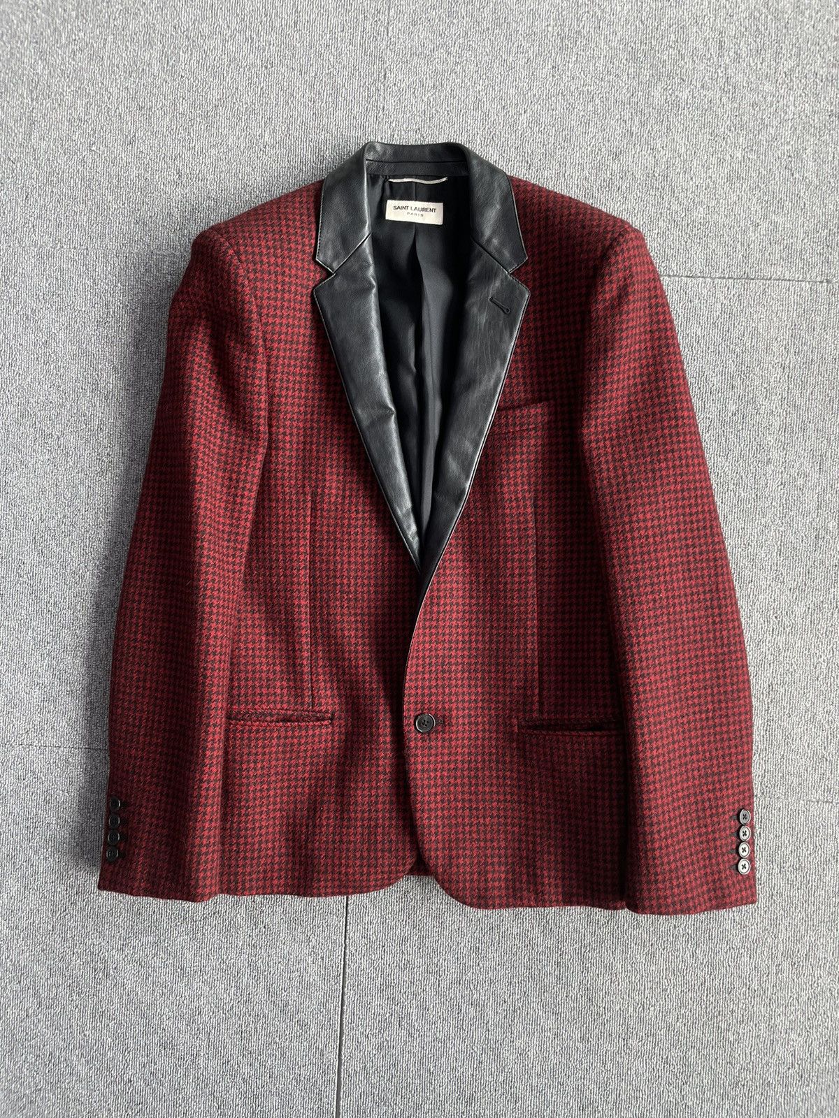 Hedi-era Saint Laurent Paris Leather-collar Blazer