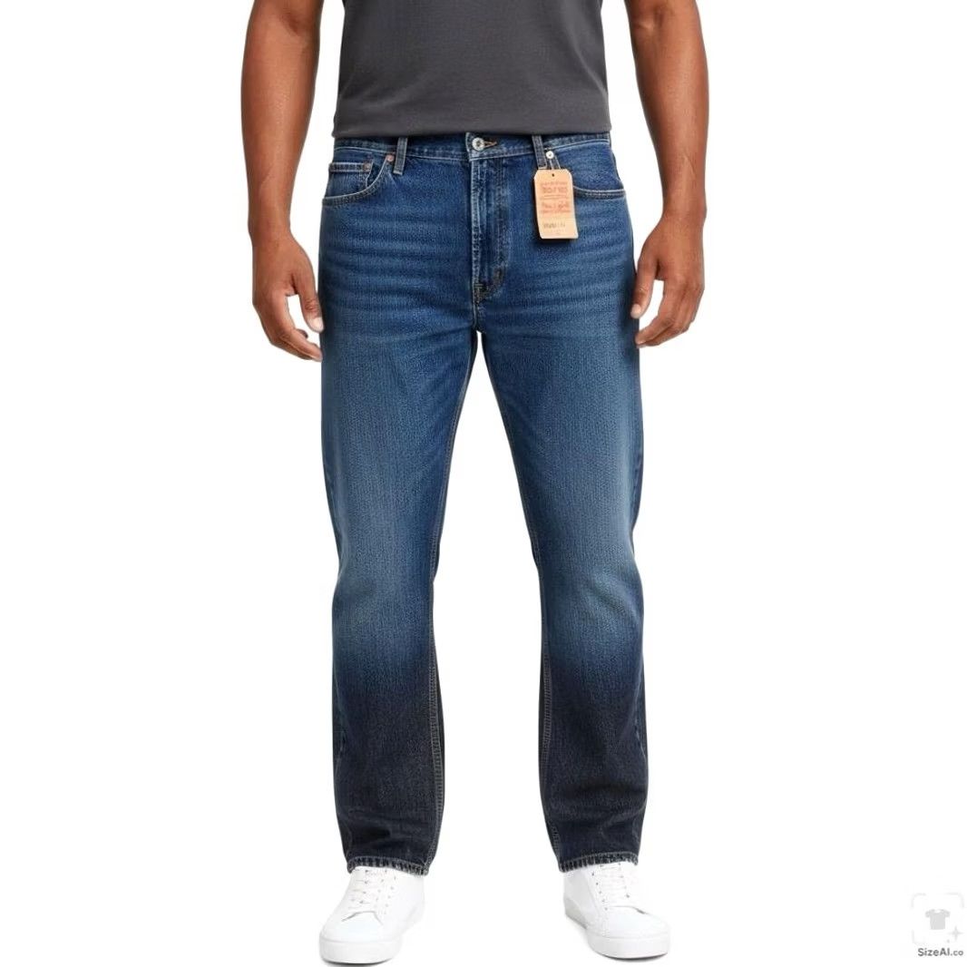 Levi's Levi's 505 Jeans Mens W52 L32 Blue Medium Wash Straight Zip Fly Denim 5-Pocket Regular Big & Tall Size US 36 / EU 52 - 4 Thumbnail