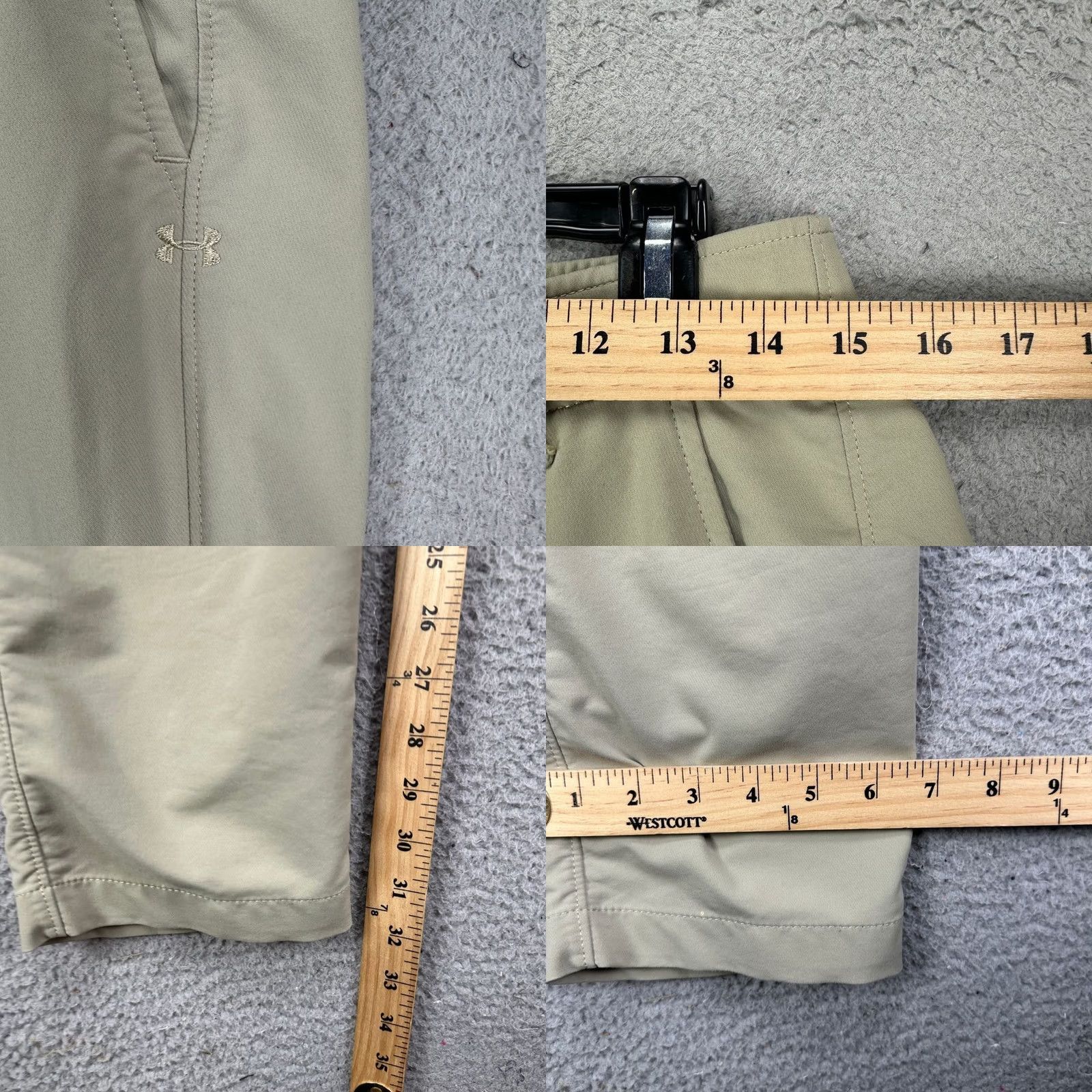 Under Armour Under Armour Hiking Pants Mens Beige Nylon Blend Straight Leg Pocket Logo 32X32 Size US 32 / EU 48 - 8 Thumbnail