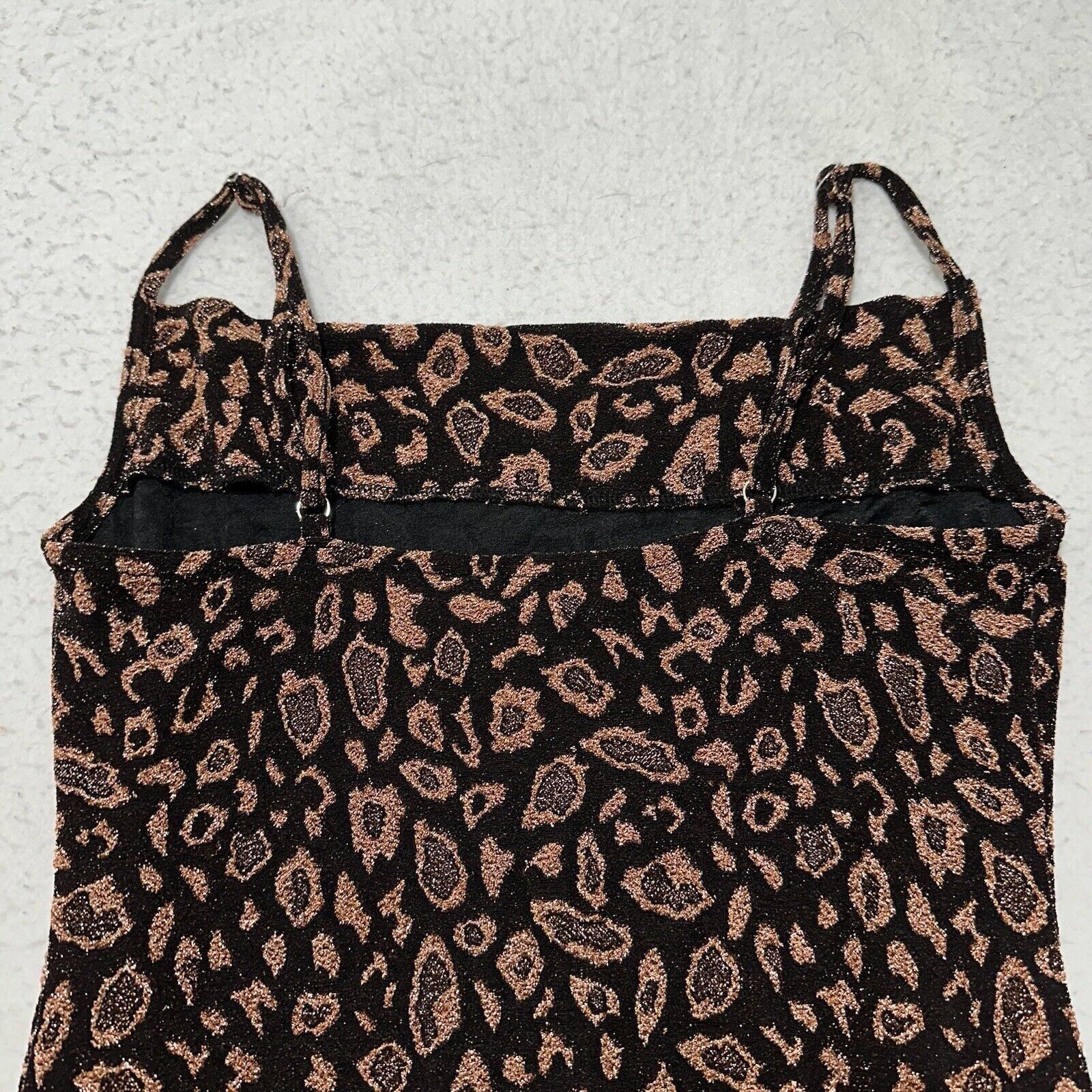 Forever 21 Forever 21 Small Black Brown Leopard Bodycon Mini Dress Size S / US 4 / IT 40 - 7 Thumbnail