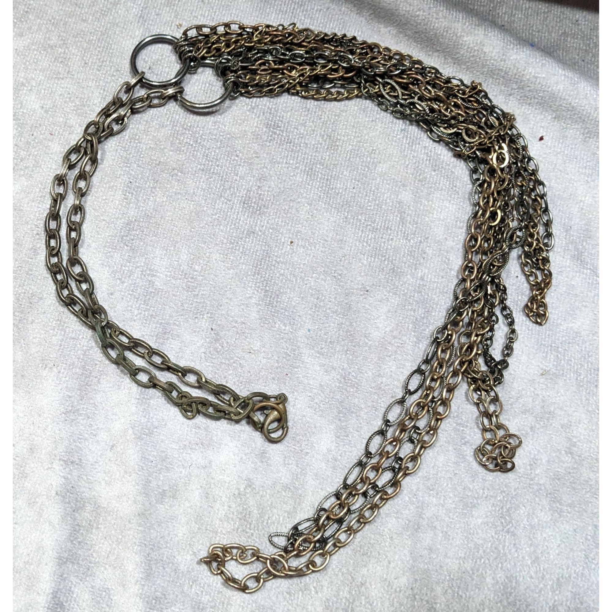 Other Antiqued Gold Tone Multilayer Chain Necklace Size ONE SIZE - 6 Thumbnail