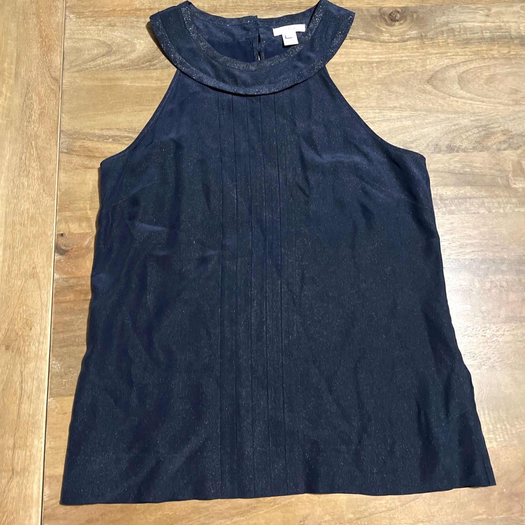 J.Crew J. Crew Tank Top Women’s 0 Navy Blue Silk Sleeveless Blouse Tank Top Size XS / US 0-2 / IT 36-38 - 2 Thumbnail