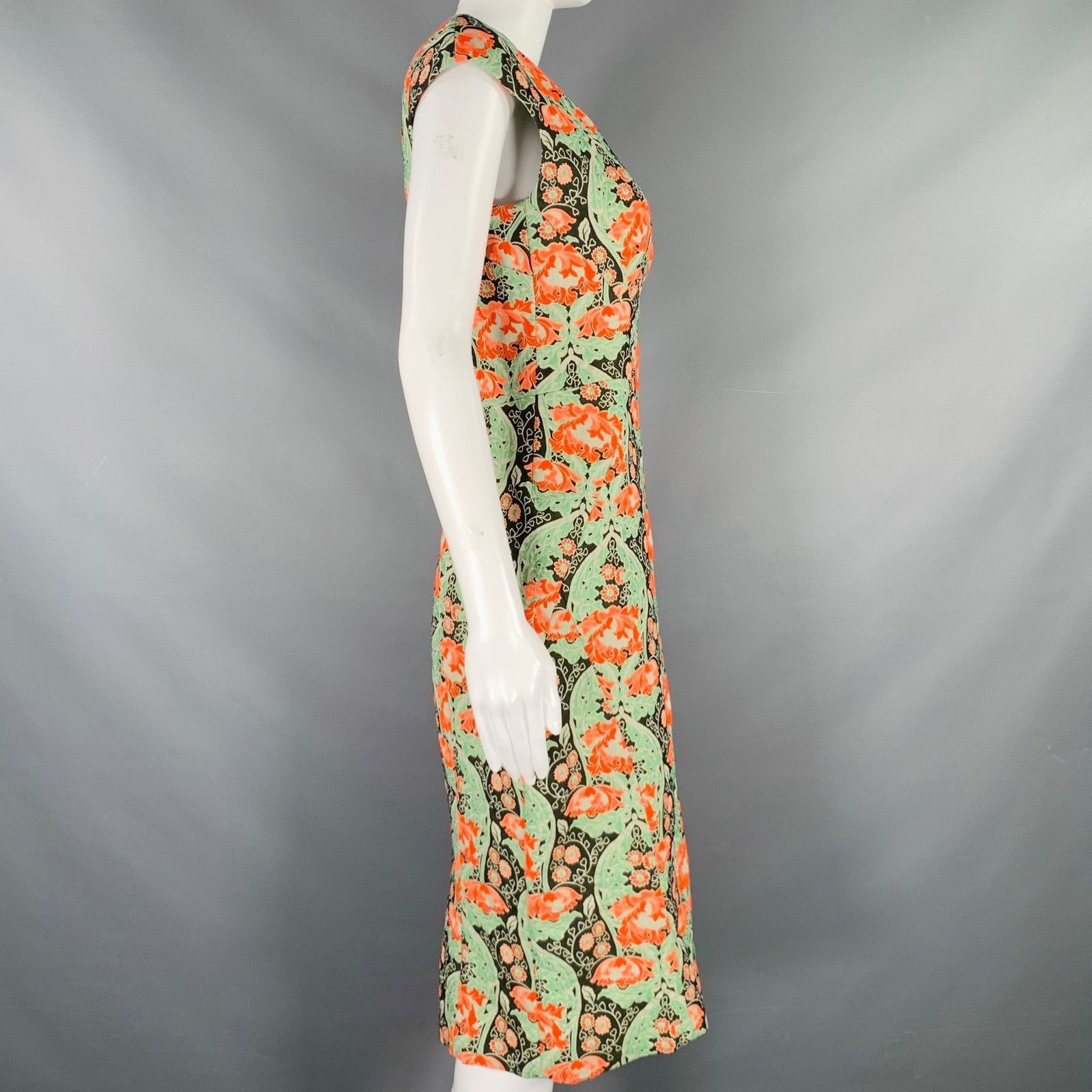 Zac Posen ZAC POSEN Multi Color Cotton Blend Tapestry Sleeveless Dress Size M / US 6-8 / IT 42-44 - 3 Thumbnail