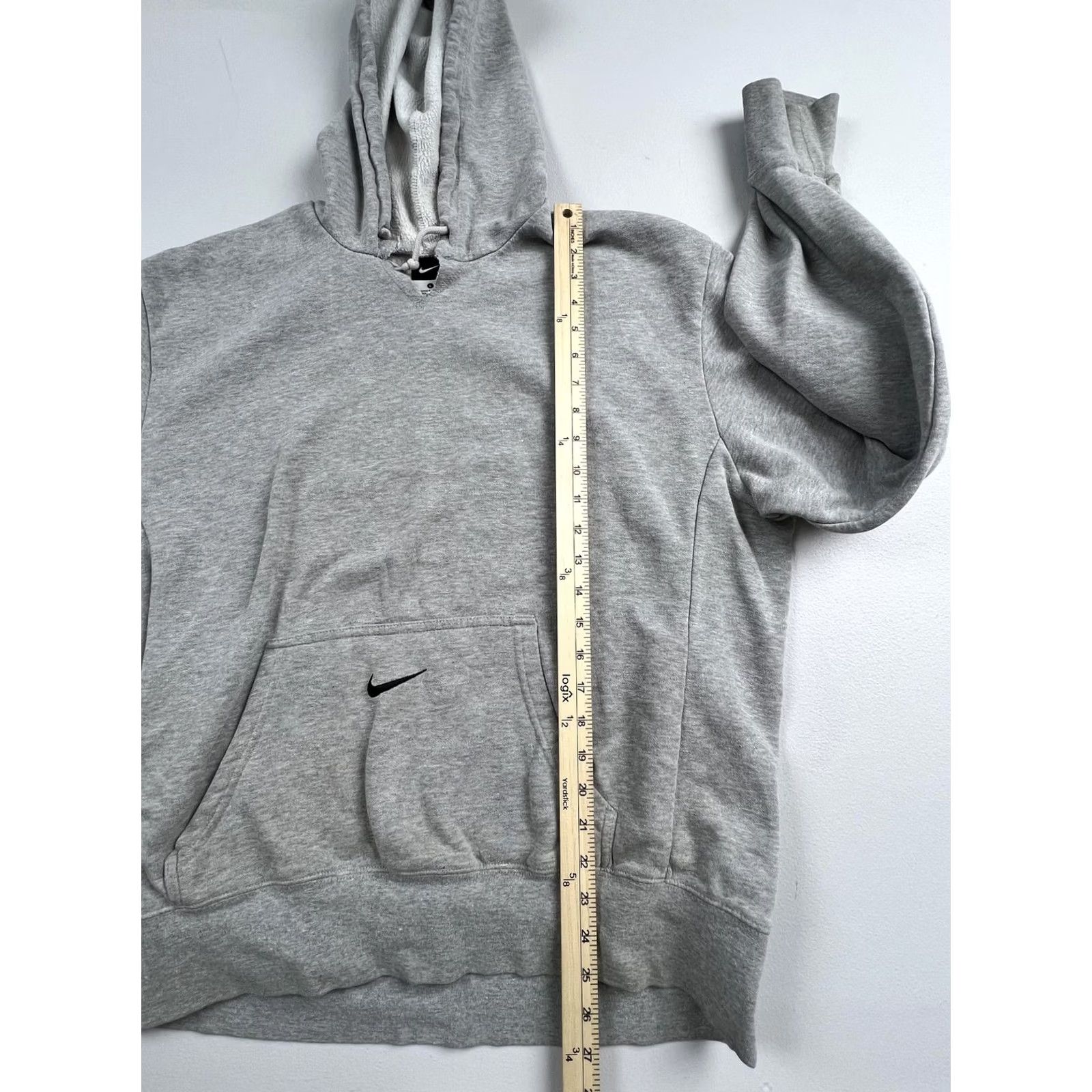 Nike Nike Hoodie Mens Large Gray Pullover Fleece Swoosh Logo Front Kangaroo Pocket Crew Neck Sweatshirt Winter Size US L / EU 52-54 / 3 - 7 Thumbnail
