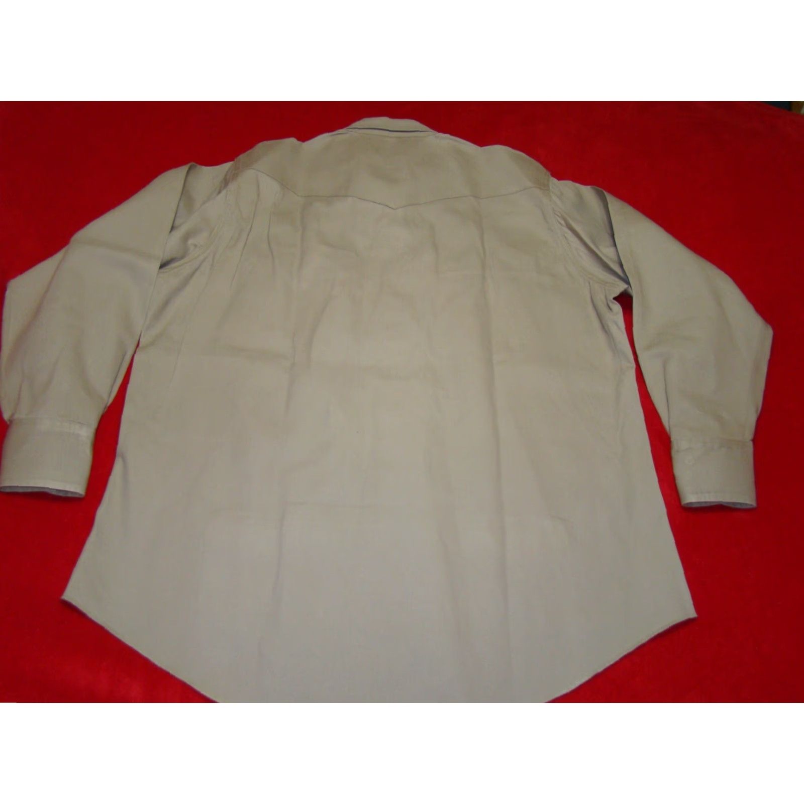 Wrangler VINTAGE Wrangler Mens Denim Pearl Snap Khaki Western Shirt 2XL 18.5x37 Tall Big & Tall USA Western Men Shirt Blocked? Size US XXL / EU 58 / 5 - 5 Thumbnail