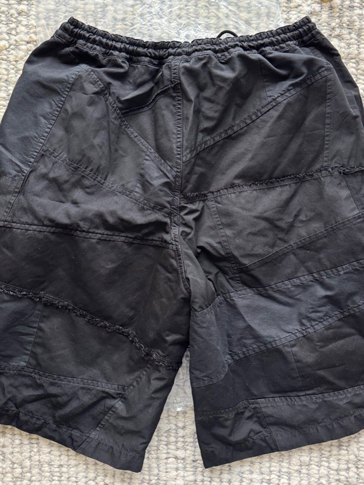 Comme des Garcons Homme COMME DES GARÇONS HOMME GARMENT DYED PATCHWORK SHORT BLACK M Size US 34 / EU 50 - 4 Thumbnail
