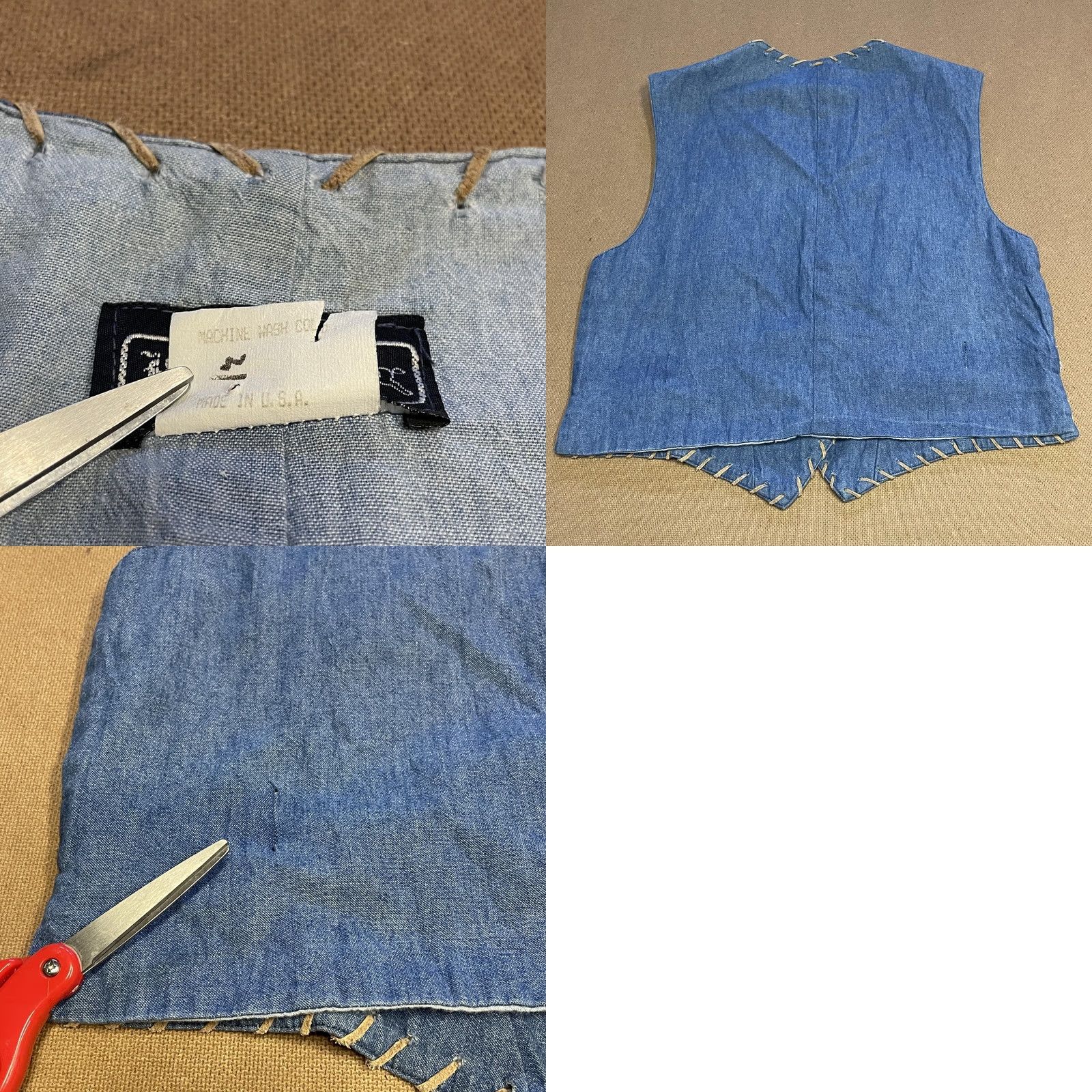 Denime VINTAGE Harold's Vest Womens Medium Blue Denim Western Button Up Made USA 90s Size M / US 6-8 / IT 42-44 - 8 Thumbnail