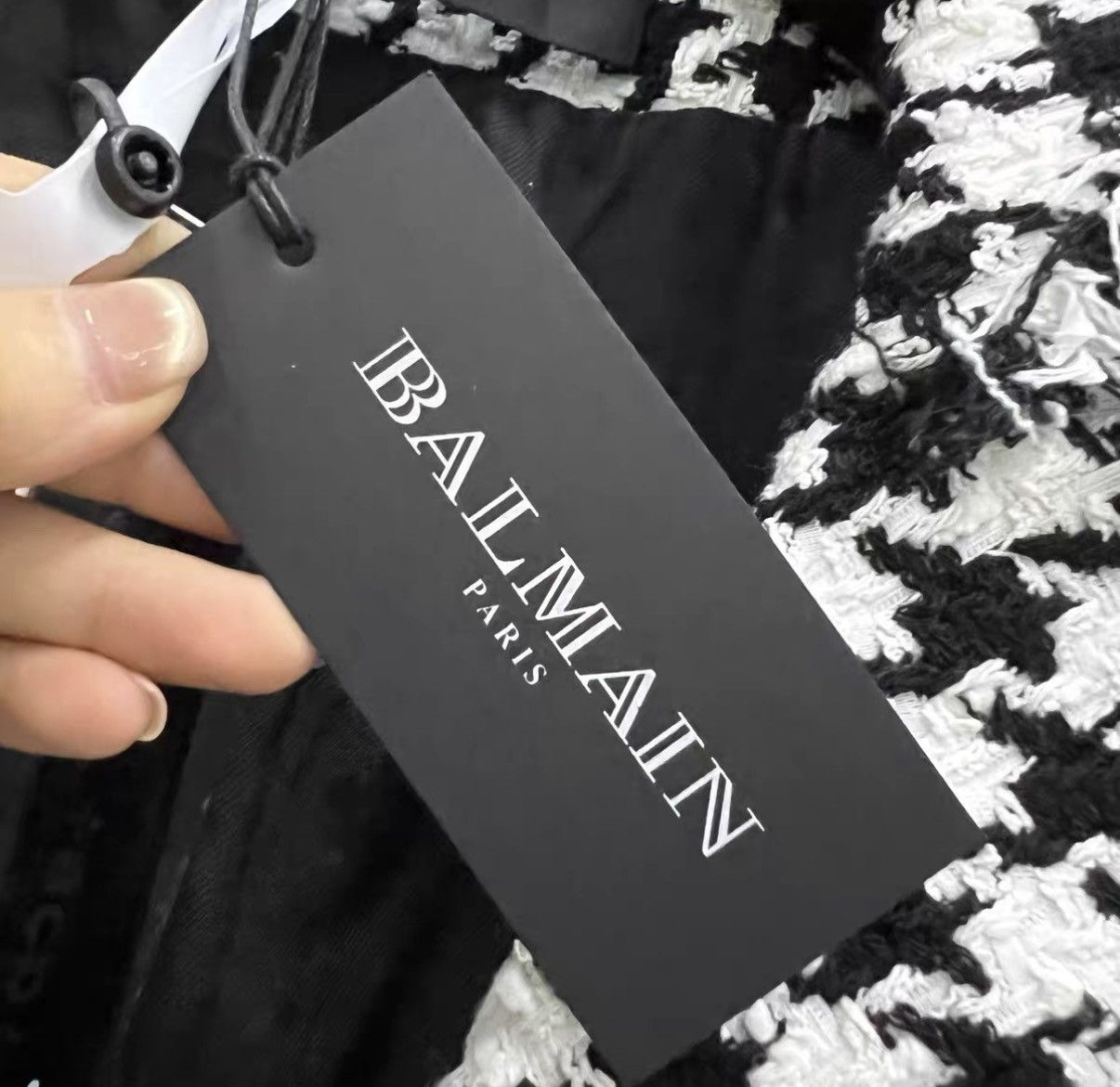 Balmain BALMAIN Black and White Houndstooth Coat J41 Size XS / US 0-2 / IT 36-38 - 5 Thumbnail