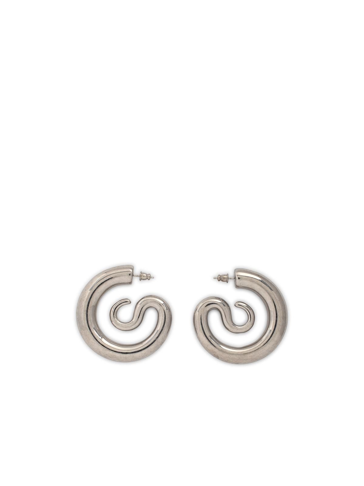 PANCONESI PANCONESI Silver 'Serpent Hoops Medium' Earrings Size ONE SIZE - 1 Thumbnail