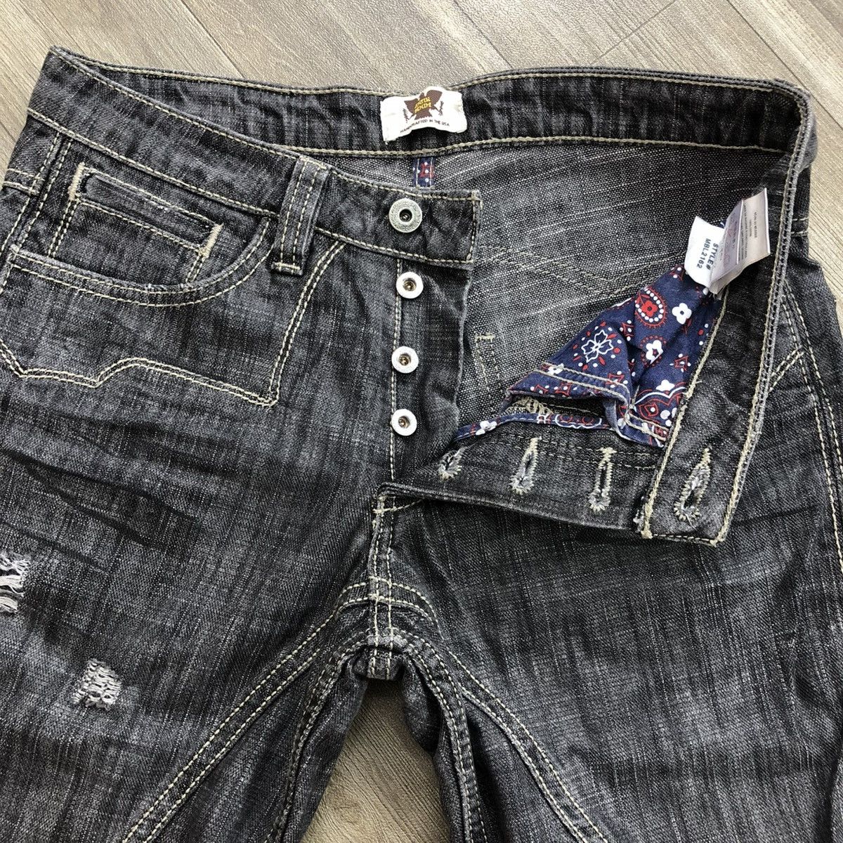 Antik Denim × If Six Was Nine × Vintage Vintage Antik Denim Distressed Embrodired Lgb Flared Jeans Size US 28 / EU 44 - 15 Thumbnail