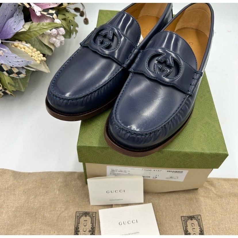 Gucci Gucci interlocking GG leather loafers size 11 made in Italy Size US 11.5 / EU 44-45 - 3 Thumbnail