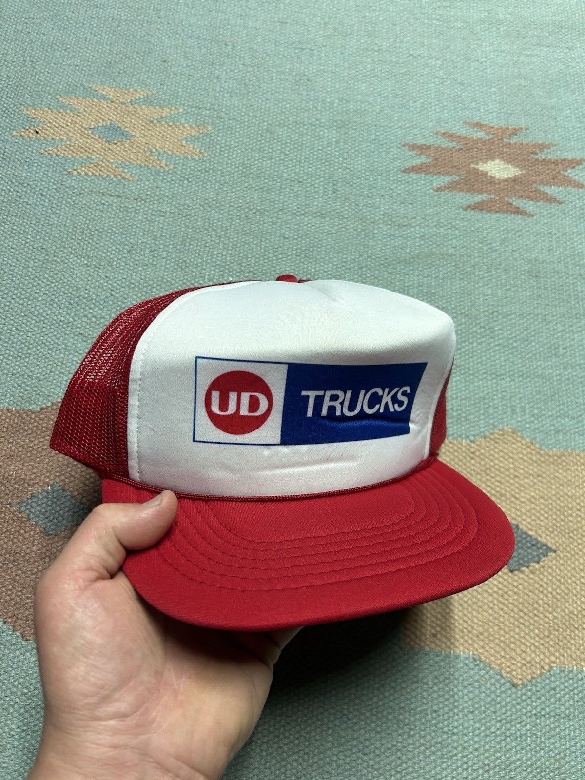 Vintage Vtg trucker hat mesh UD trucks red white blue logo snapback Size ONE SIZE - 1 Thumbnail