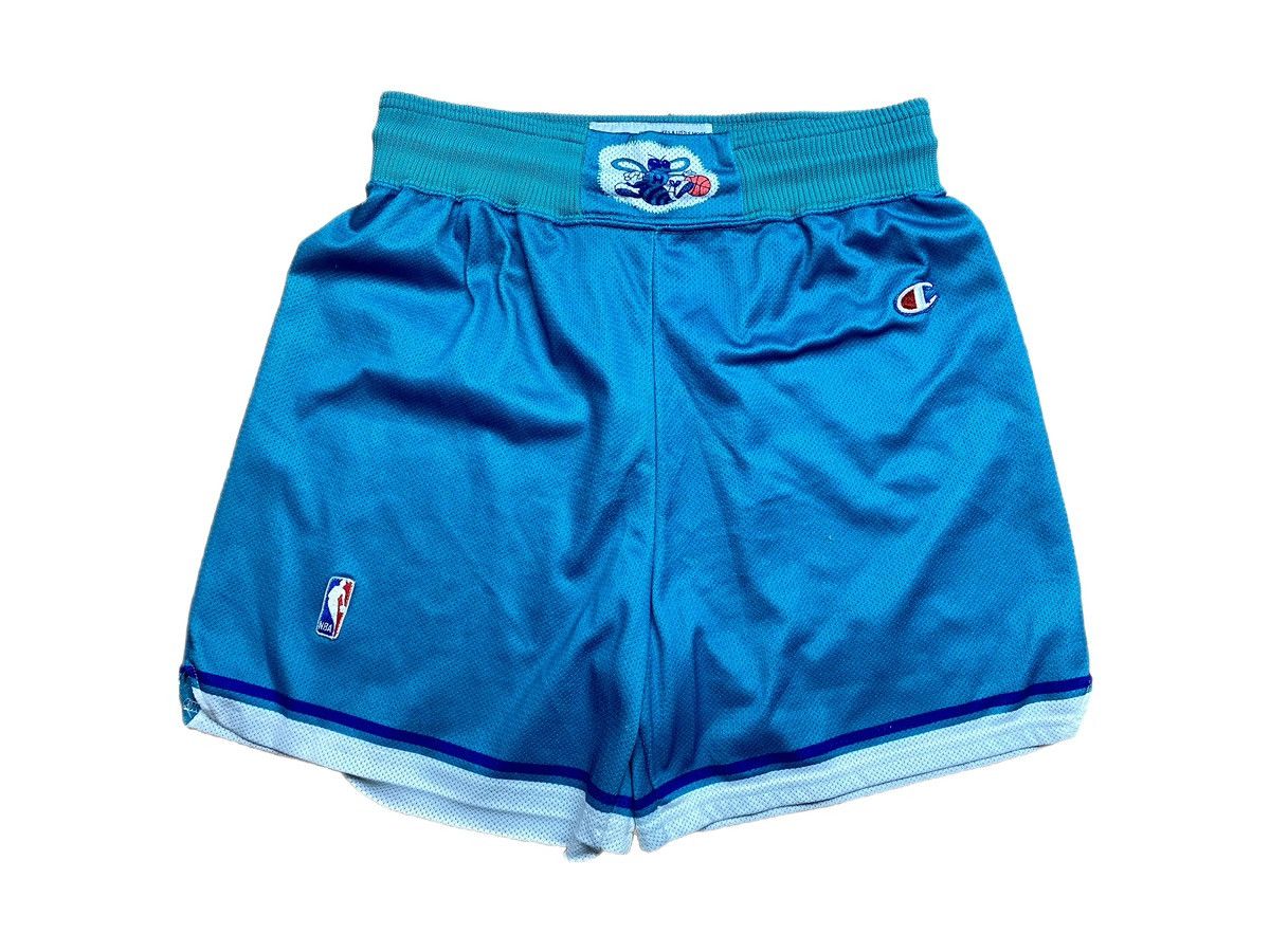 image of Vintage Charlotte Hornets Champion Nba Shorts in Blue, Men's (Size 36)