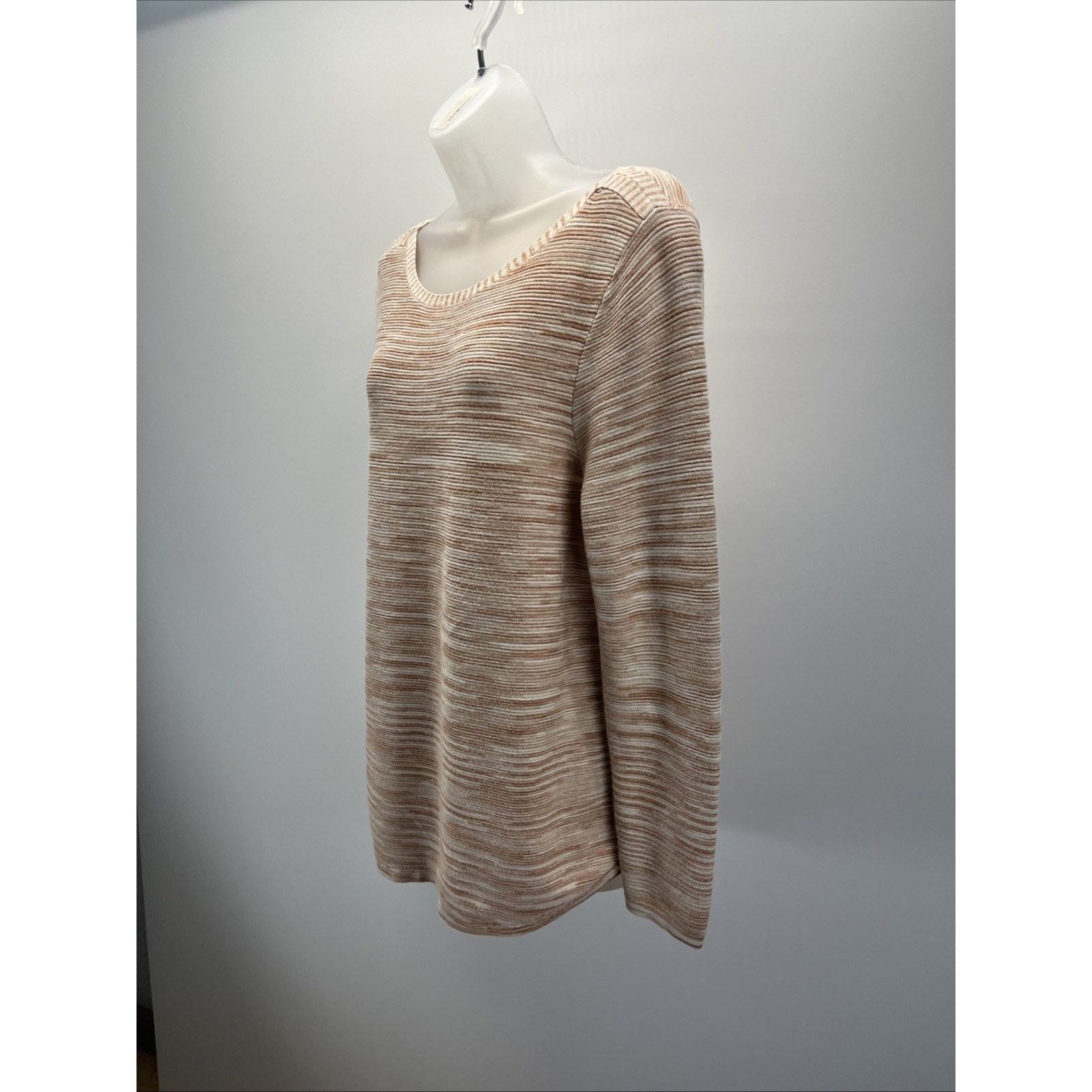 Chicos Chico's Sz 2 Large Tan Brown Orange Space Dye Sweater Tunic Size L / US 10 / IT 46 - 3 Thumbnail