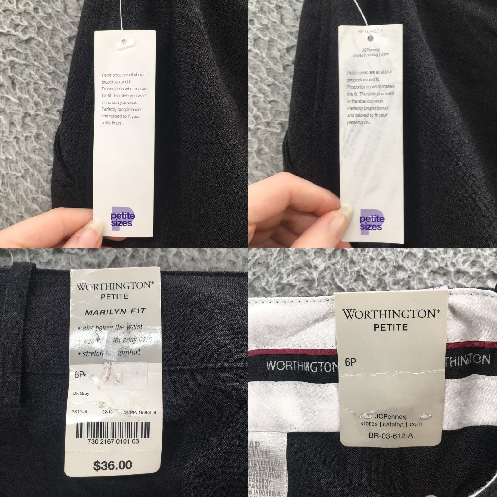 Worthington Worthington Dress Pants Womens Petite 6 Black Stretch Trousers Pants Slim Skinny 28x28 NEW Ladies Size 28" / US 6 / IT 42 - 10 Thumbnail