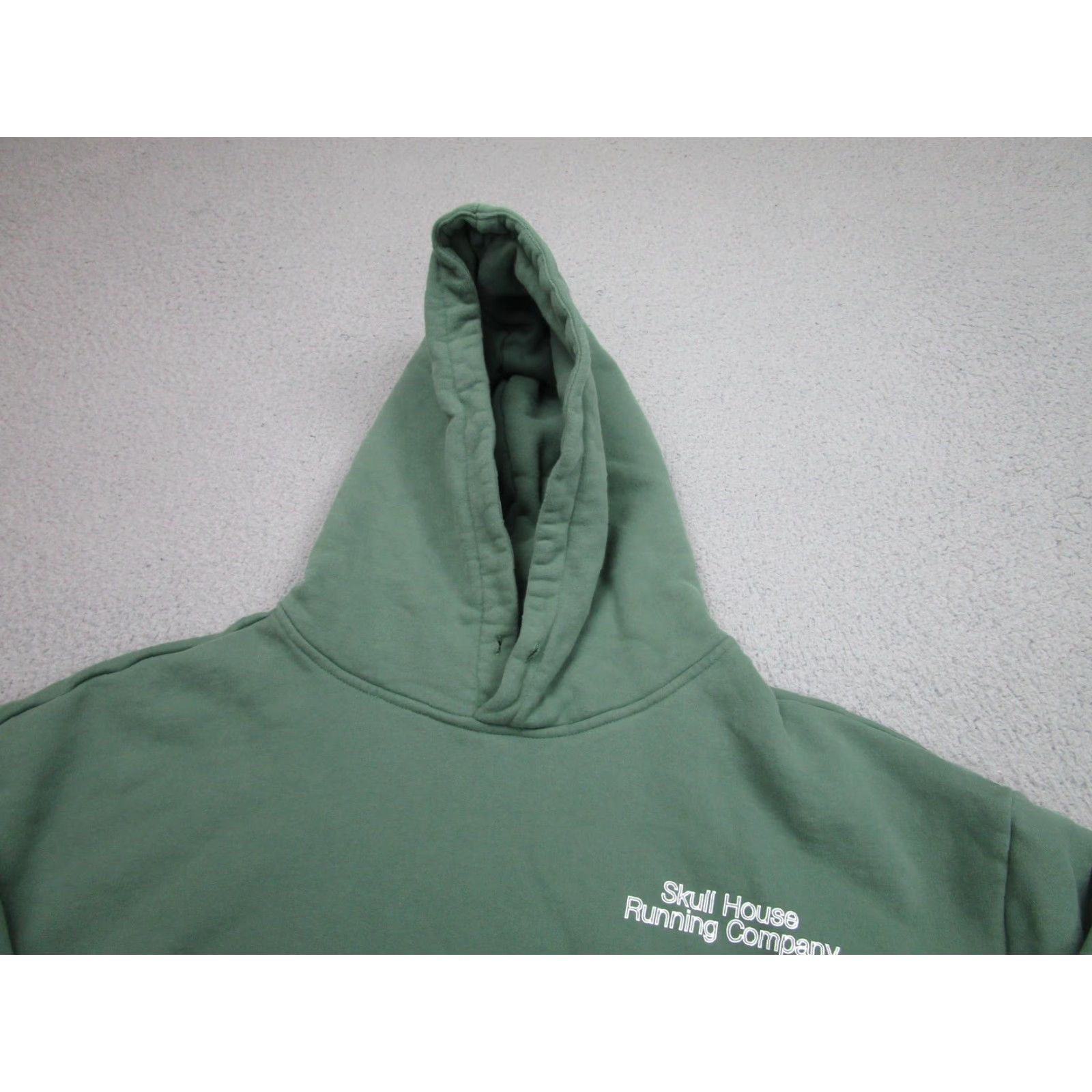 Vintage Skull House Running Company Hoodie Mens XL Green Track Graphic Pullover Fleece Size US XL / EU 56 / 4 - 3 Thumbnail