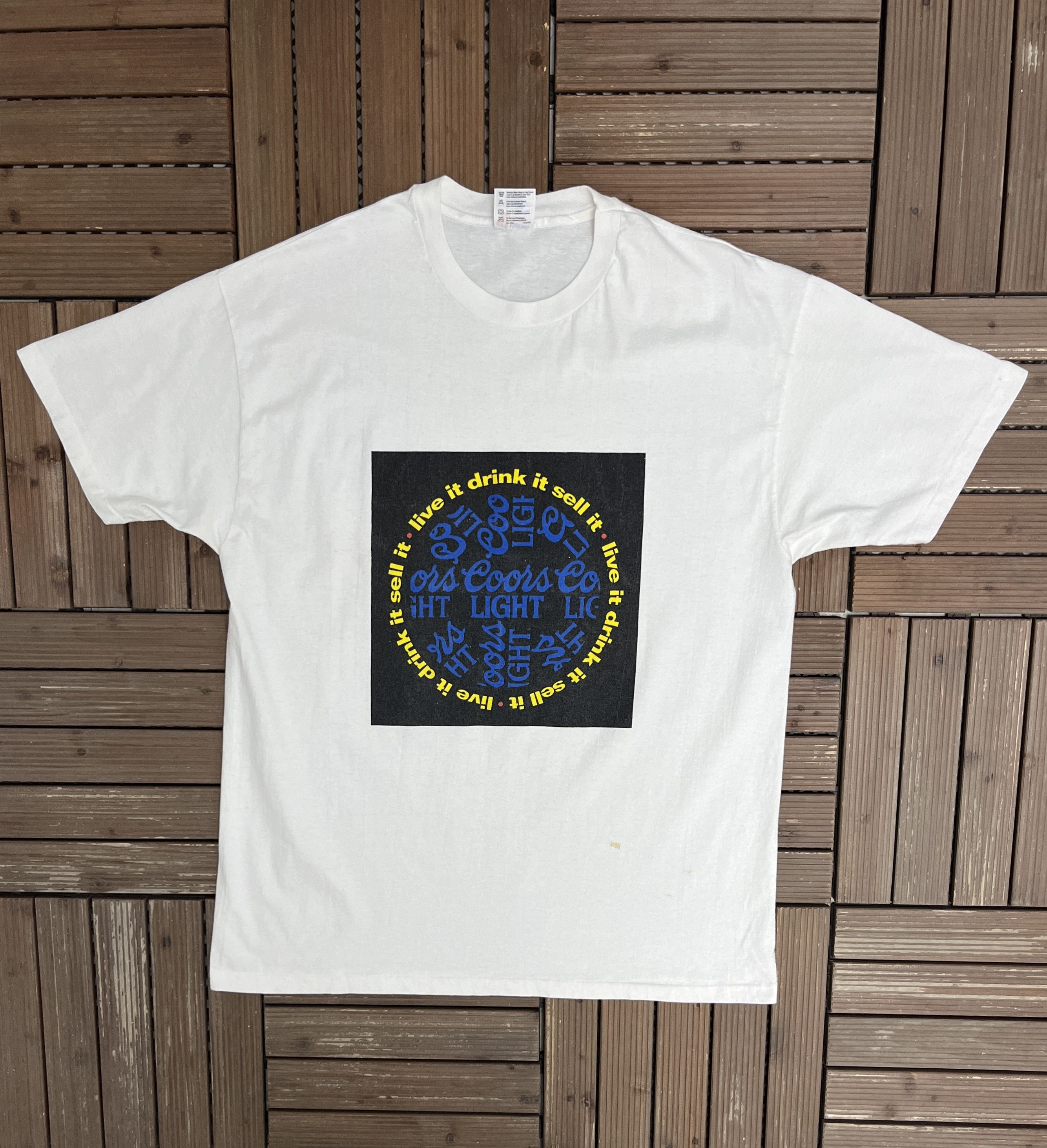 Vintage Coors Light Live It Drink It Sell It Vintage White T-Shirt Size US XL / EU 56 / 4 - 1 Thumbnail