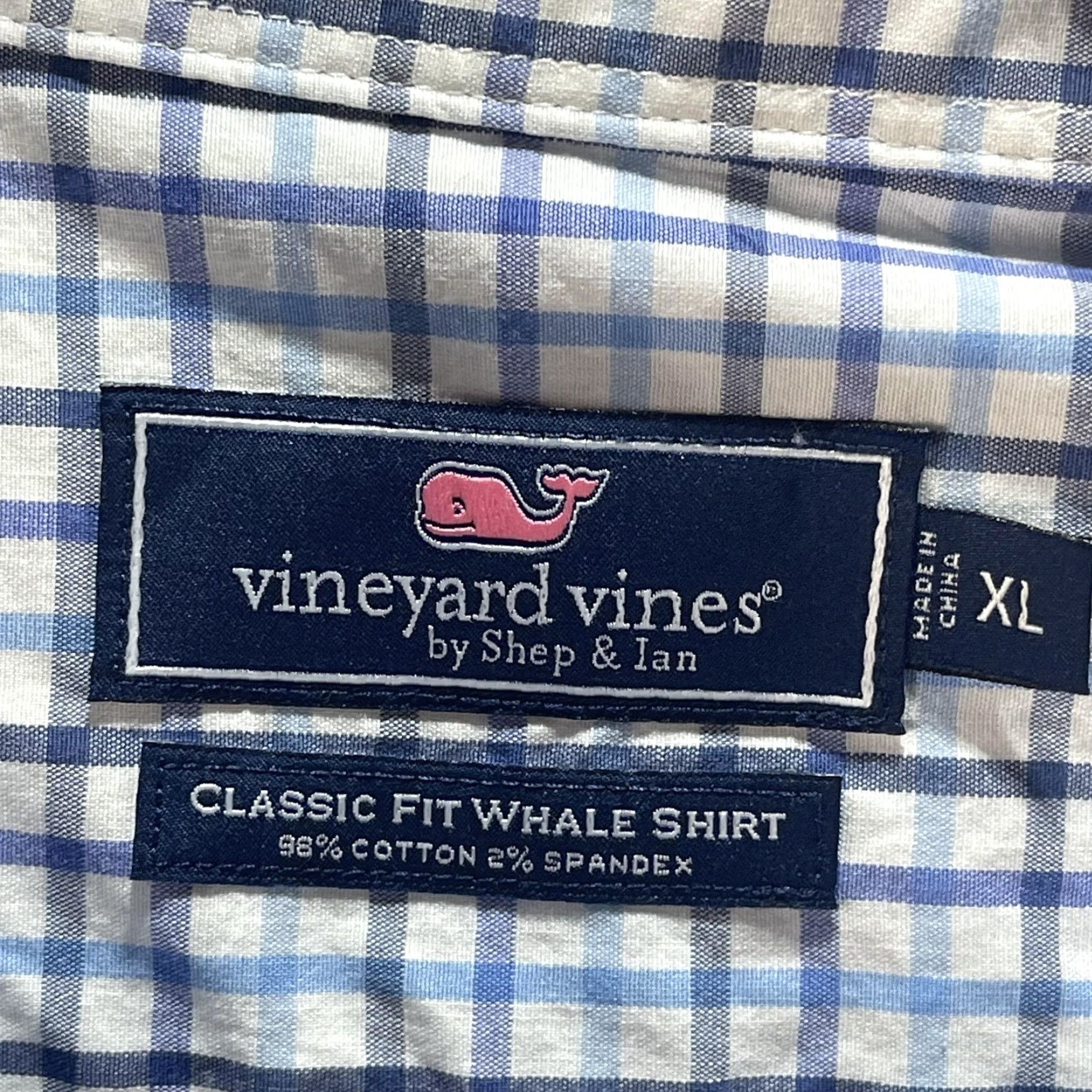 Vineyard Vines Vineyard Vines Shirt Mens XL Blue Plaid Classic Fit Whale Button-Down Stretch Size US XL / EU 56 / 4 - 6 Thumbnail