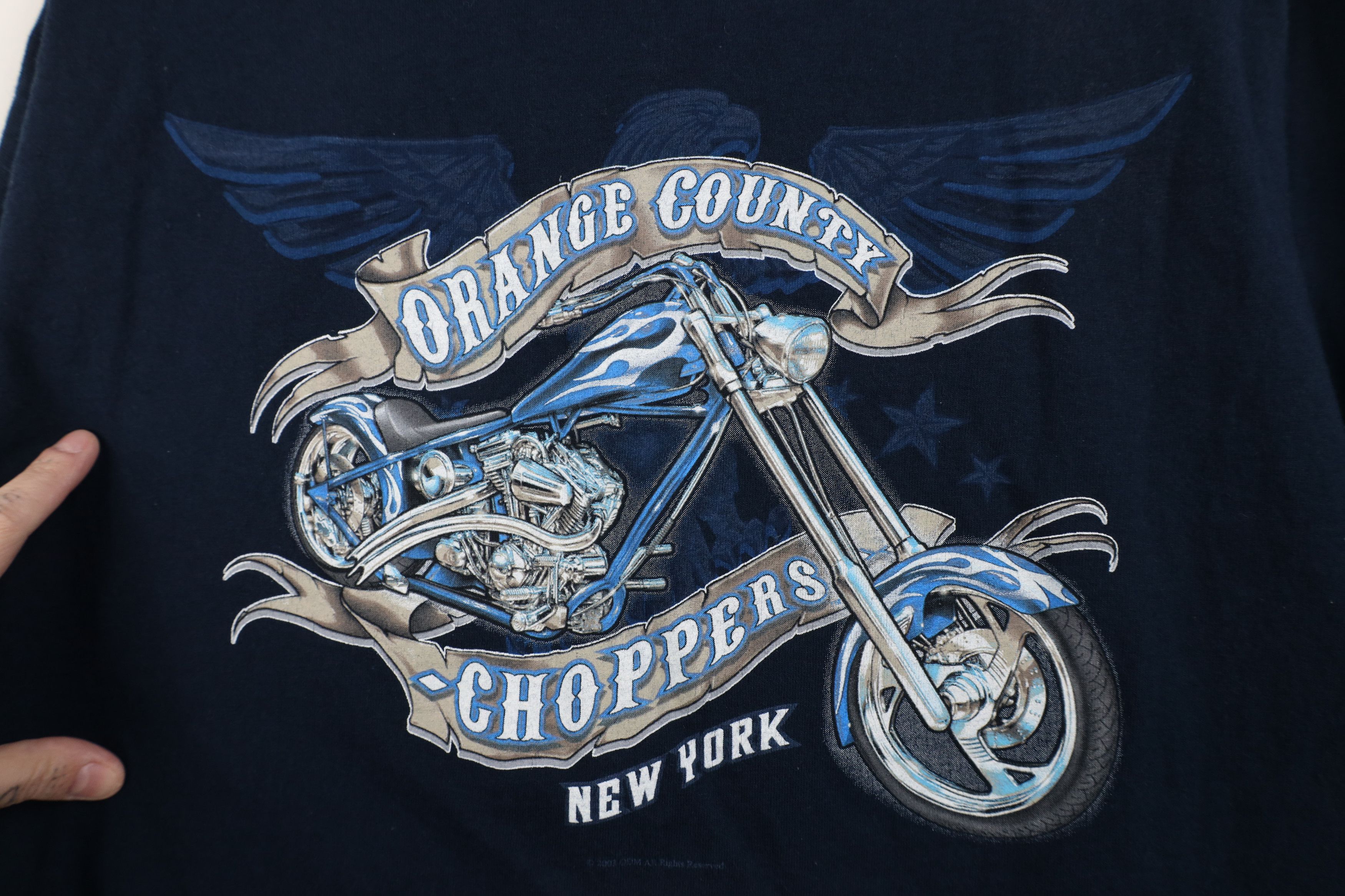 Vintage Vintage Y2K Choppers New York Motorcycle Eagle T-Shirt Size US XL / EU 56 / 4 - 10 Thumbnail