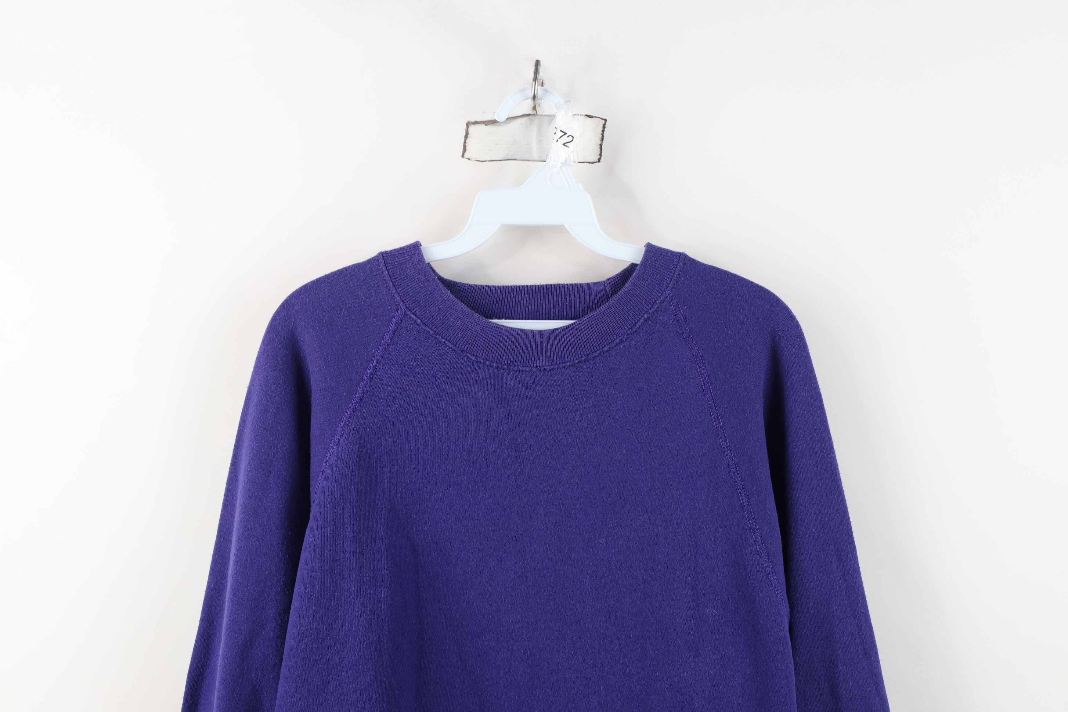 Vintage Vintage 90s Streetwear Heavyweight Sweatshirt Purple USA Size US XL / EU 56 / 4 - 2 Thumbnail