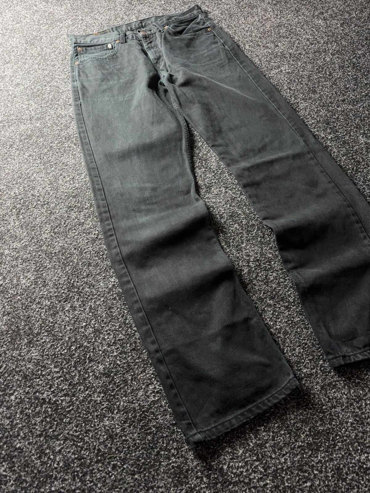 Levi's Vintage Clothing 90s Levis 751 USA Black Faded Distressed Denim Jeans Vintage Size US 33 - 2 Thumbnail