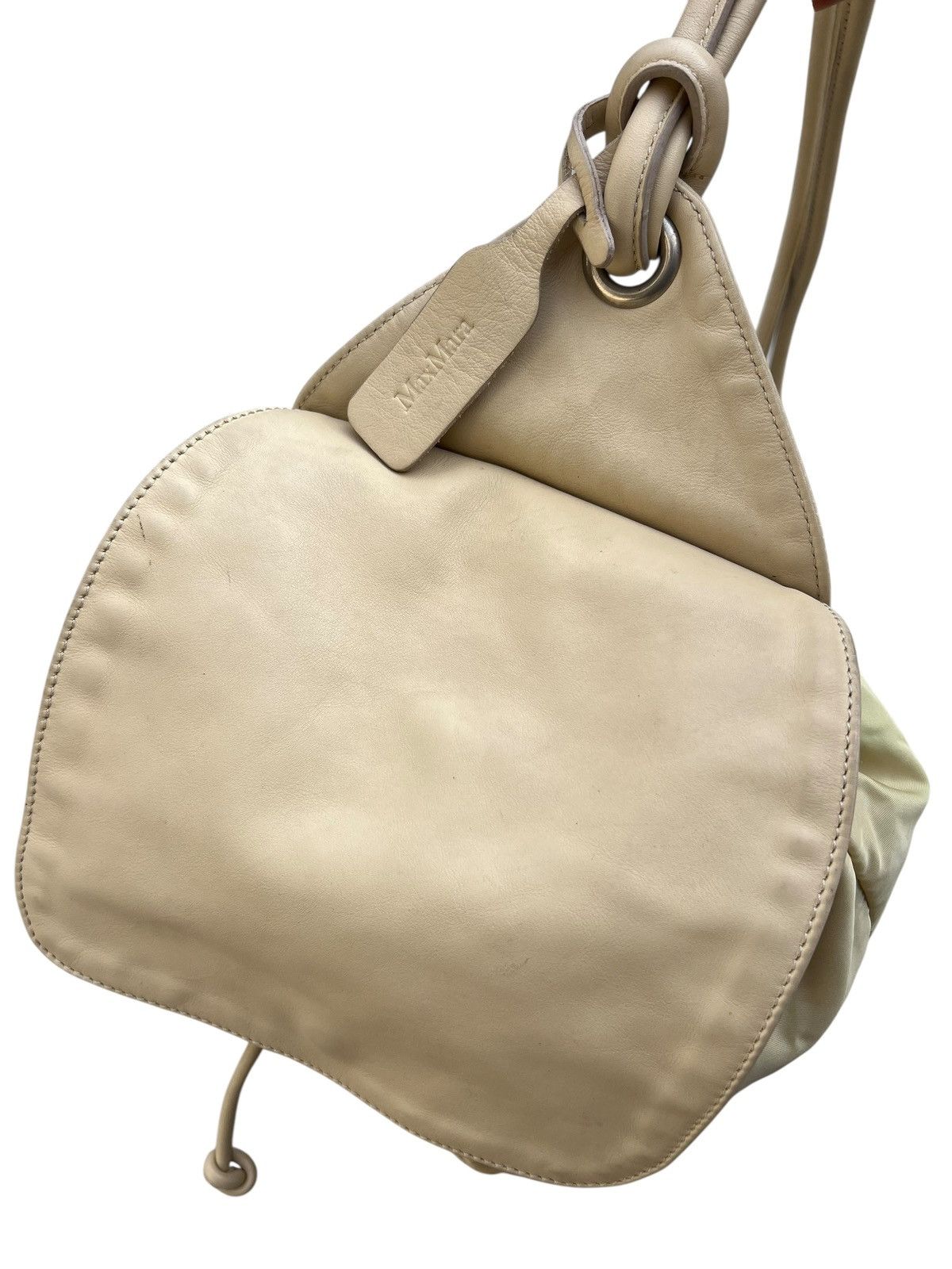 Leather Vintage MaxMara Scratches Patina Leather Nylon Backpack Size ONE SIZE - 20 Thumbnail
