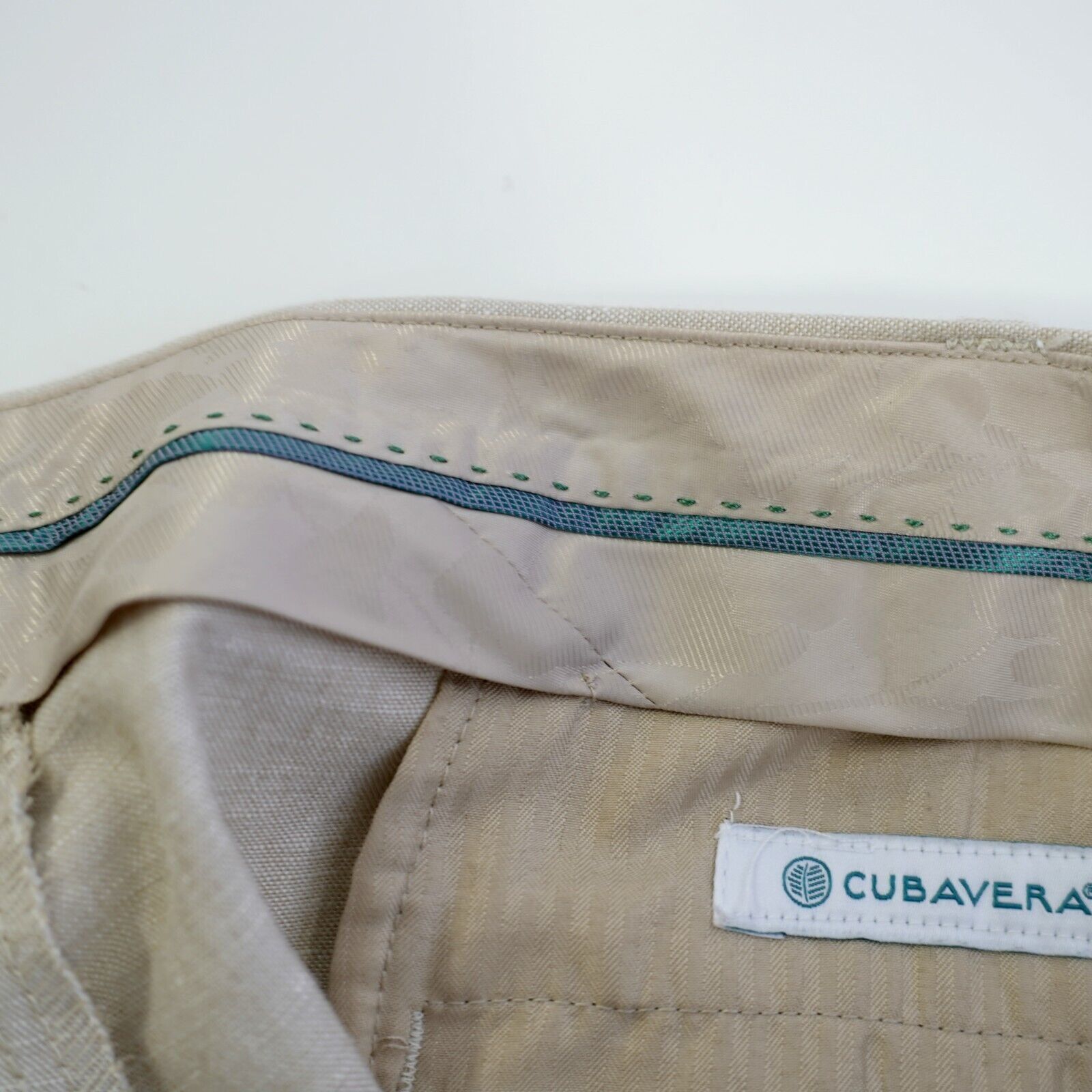 Cubavera Cubarvera Linen Blend Sand Tan 40/30 Dress Pants Flat Front Size 40R - 5 Thumbnail