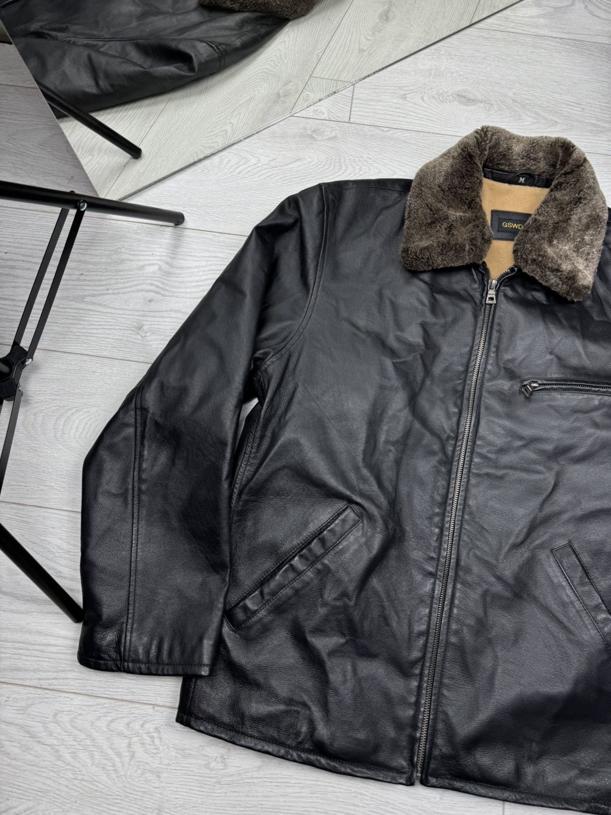 Genuine Leather × Vintage Vintage Trapper Distressed Racing Leather Jacket Size US M / EU 48-50 / 2 - 2 Thumbnail