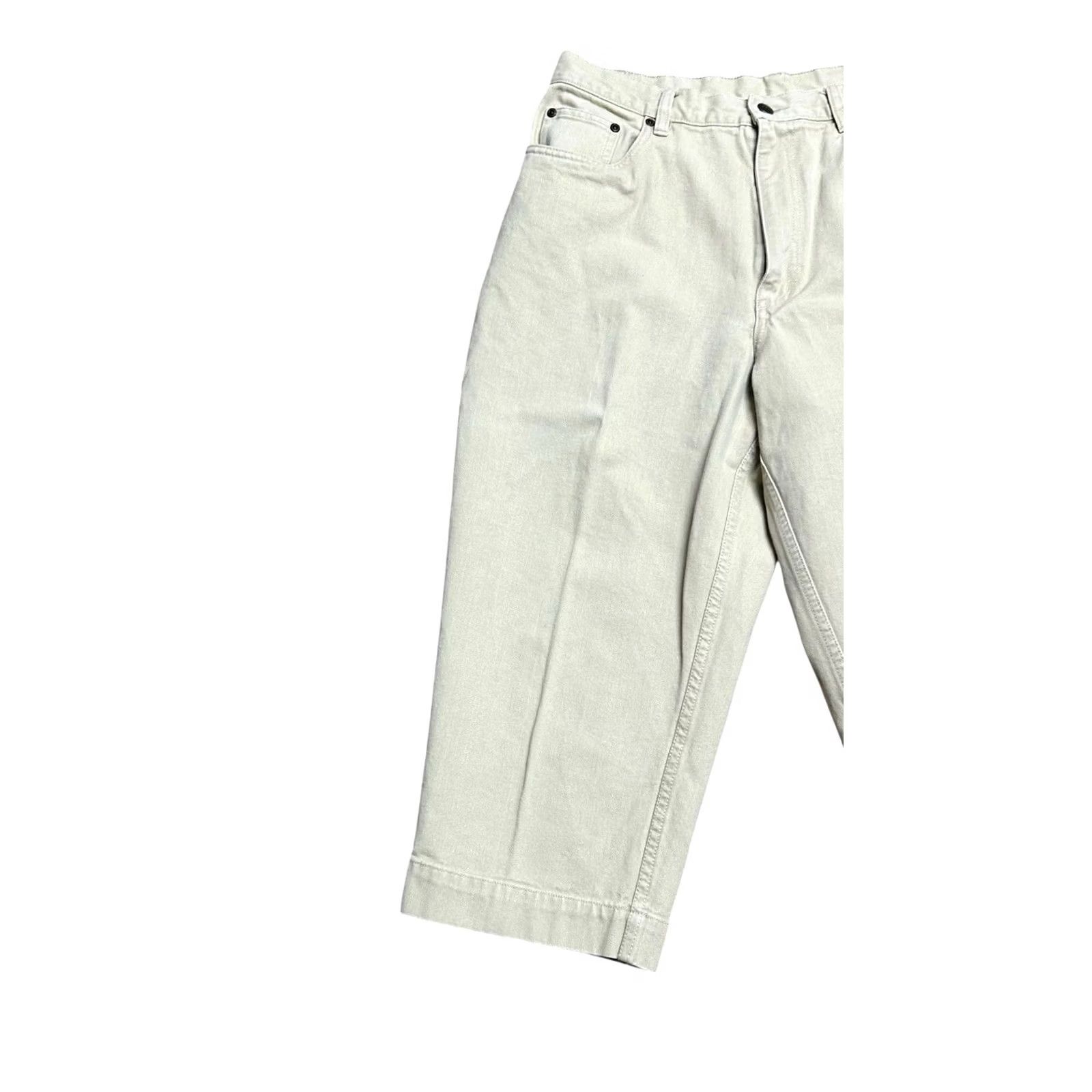 Vintage VINTAGE L.L. Bean Women's Brown Khaki Capri Pants 16P Petites 90s Hong Kong High Waist Straight Leg Pants Women Brown Size 38" / US 16 / IT 52 - 2 Thumbnail