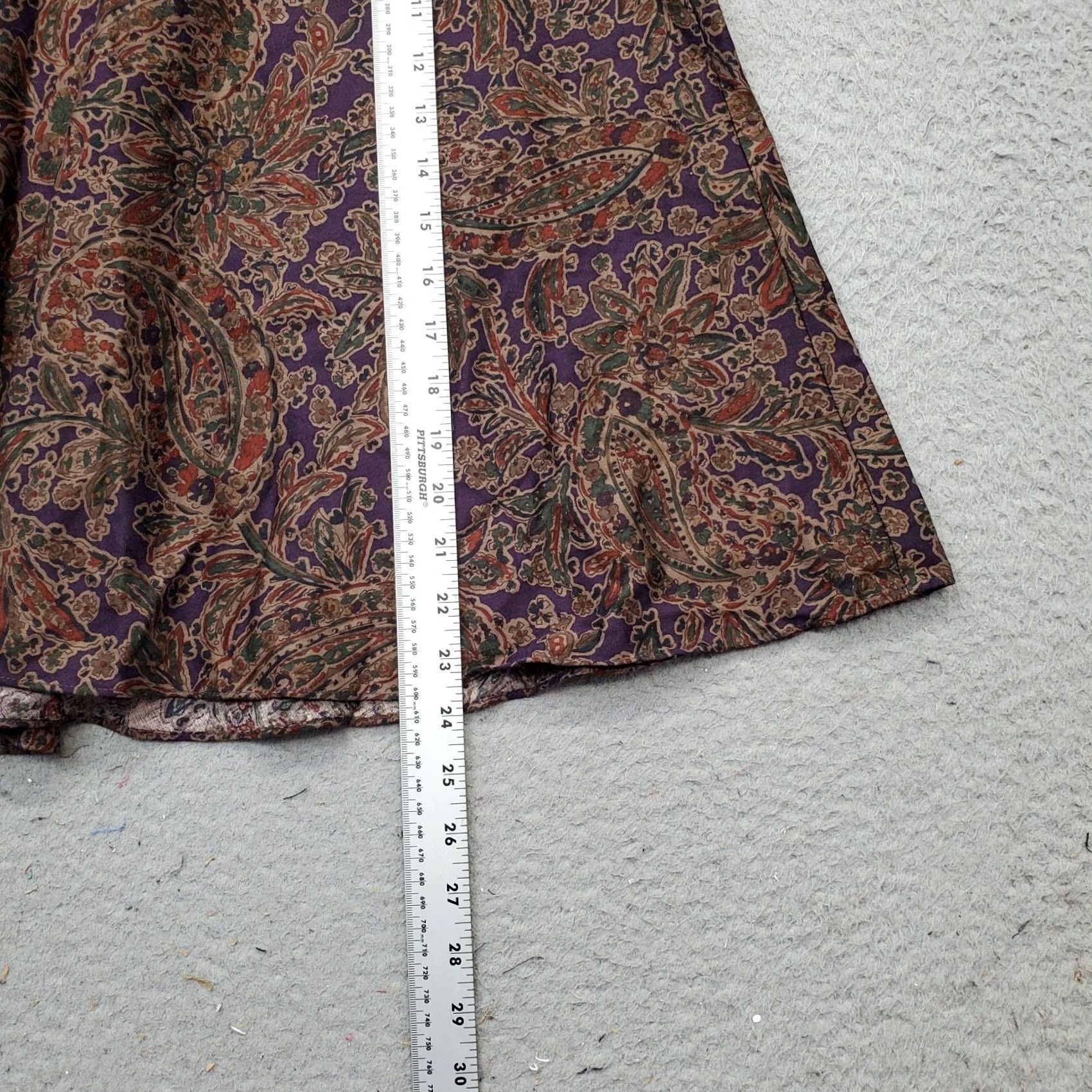 Vintage American Living Skirt Womens 10 A-Line Paisley Multi Cotton Lined Side Zipper 27" Length XS? Size 32" / US 10 / IT 46 - 3 Thumbnail