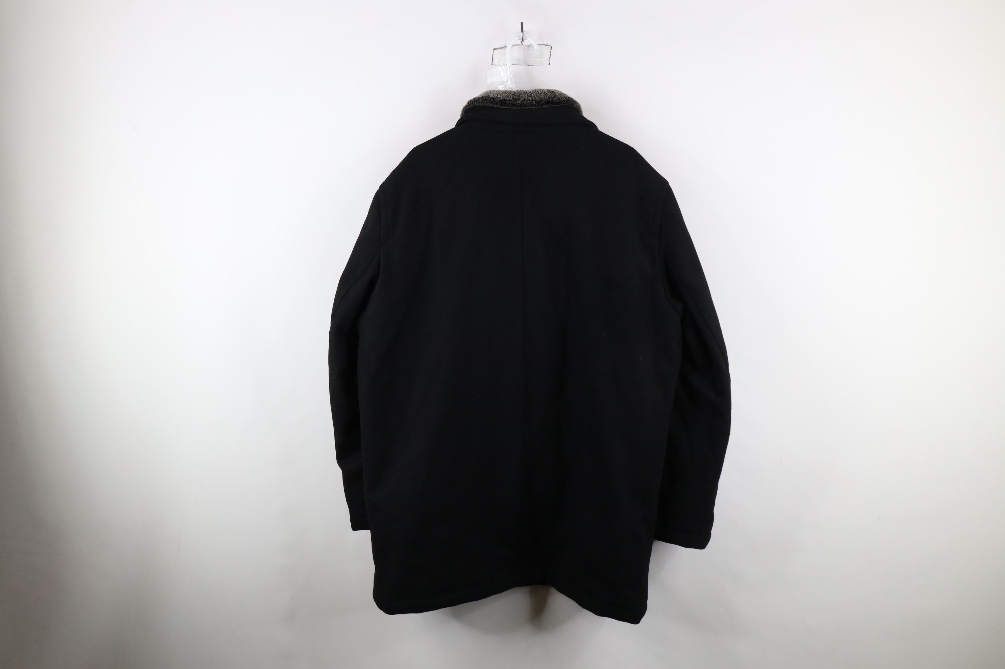 Johnston & Murphy × Vintage Johnston & Murphy Wool Cashmere Button Car Coat Jacket Black Size US L / EU 52-54 / 3 - 15 Thumbnail