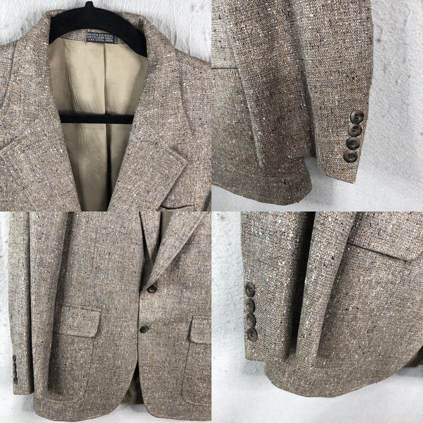 Brooks VINTAGE Christian Brooks Blazer Mens 42 Grey 100% Silk Sport Coat Jacket Classic Size 42R - 8 Thumbnail