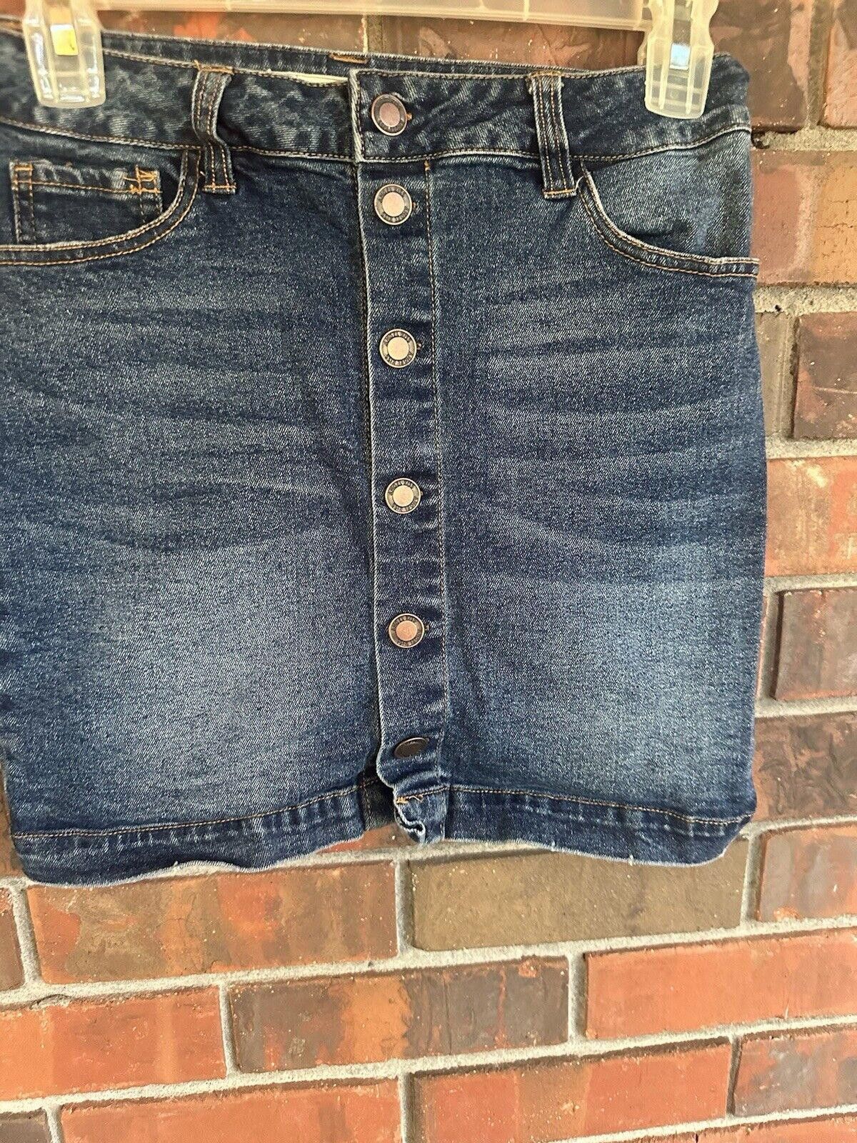 Designer Angel Kiss Size 5 Skirt Buttons Denim Size 30" / US 8 / IT 44 - 2 Thumbnail