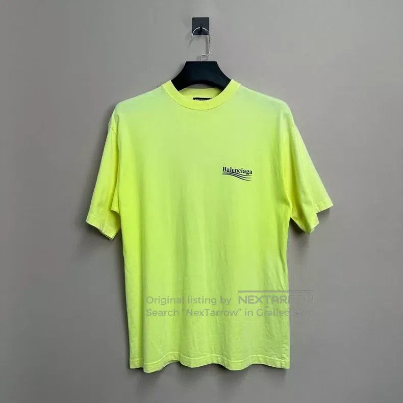 Balenciaga Balenciaga Fluorescent yellow wave short sleeve/XXS Size US XXS / EU 40 - 1 Thumbnail