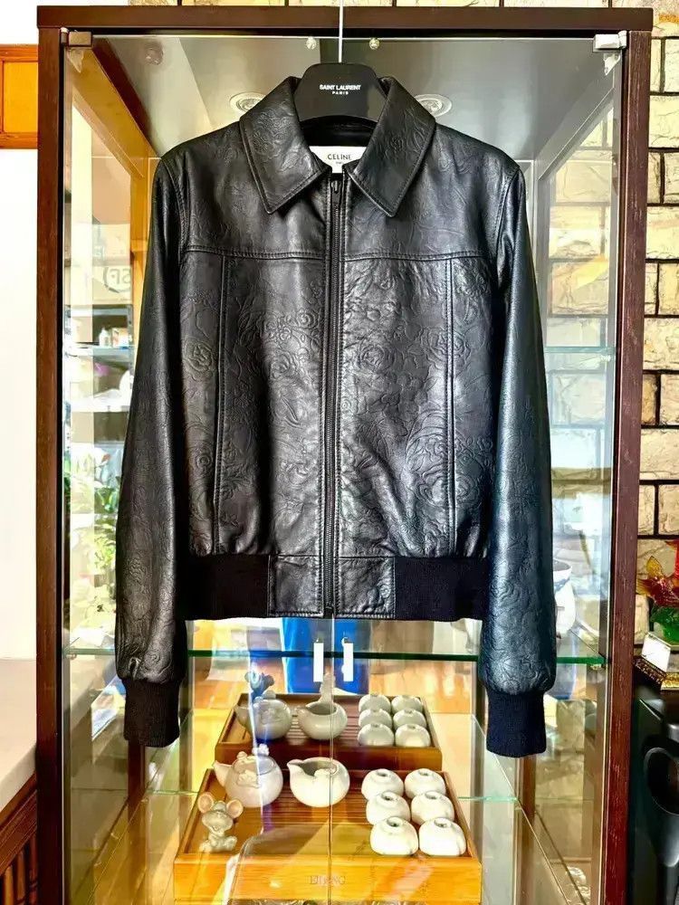 Celine Sz 46 Celine 20SS Runway Flower Pattern Leather Jacket Size US S / EU 44-46 / 1 - 1 Thumbnail