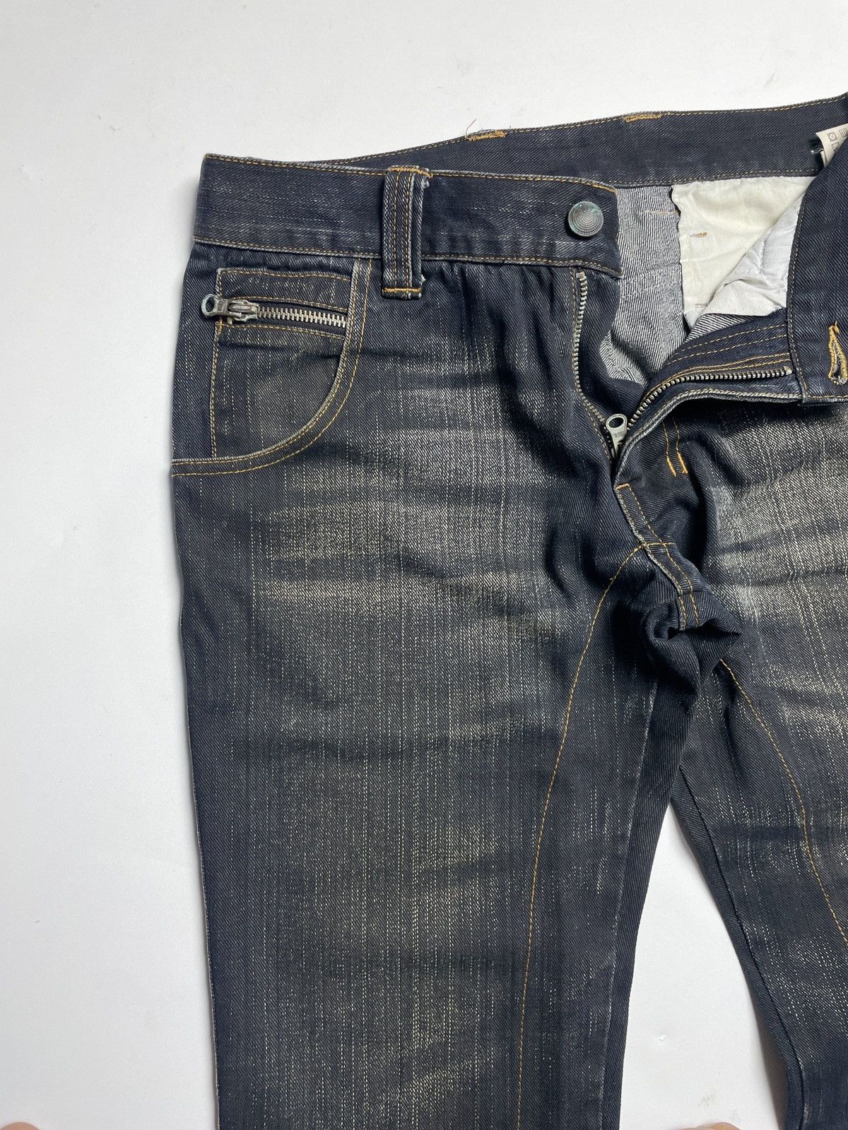 Tornado Mart 291295=Homme - Buckle Back Bikers Denim Pants Size US 31 - 4 Thumbnail