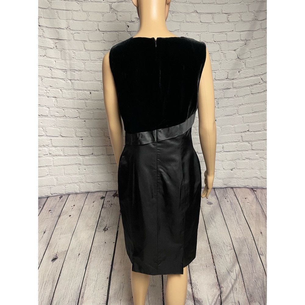 Vera Wang Vera Wang Lavender Label Sheath Silk Velvet Satin Black Dre Size L / US 10 / IT 46 - 4 Thumbnail