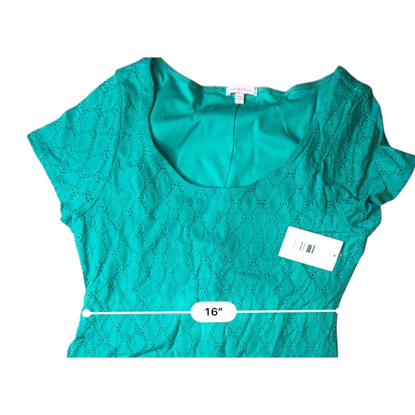 Isaac Mizrahi Isaac Mizrahi Green Knit Eyelet Shift Dress XL NWT Designer Size XL / US 12-14 / IT 48-50 - 9 Thumbnail