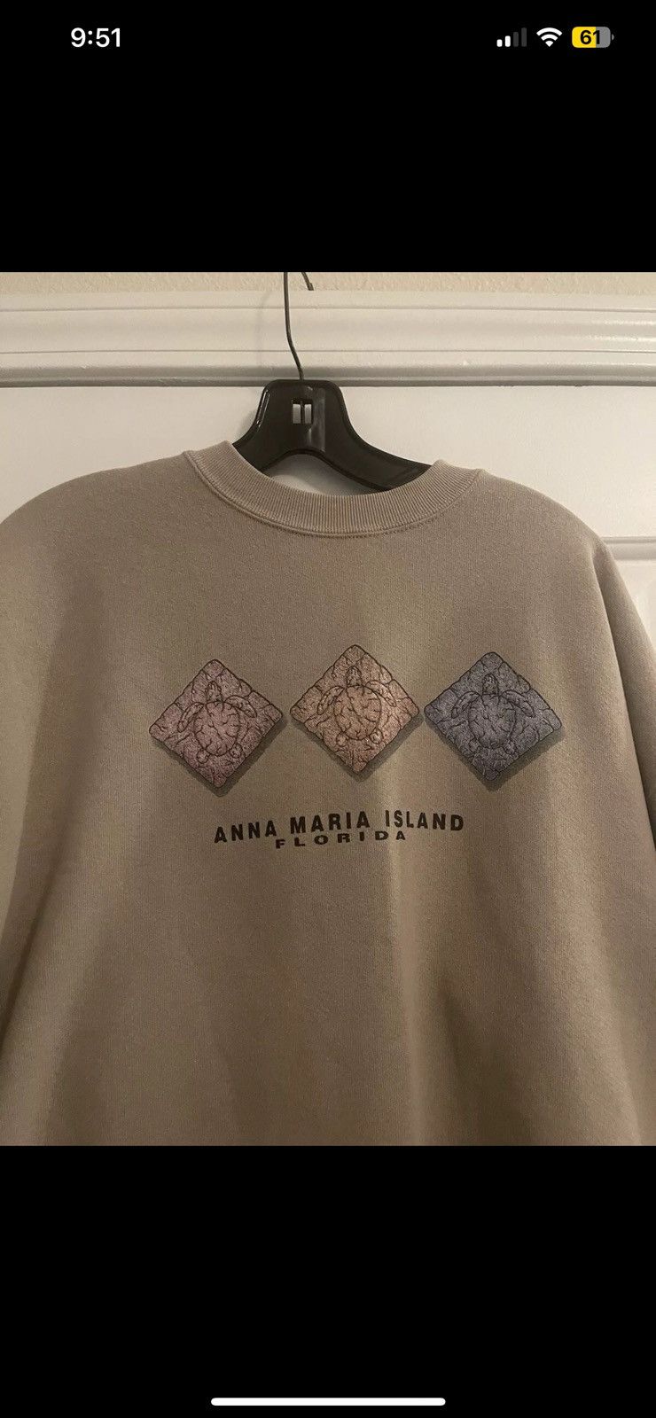 Fruit Of The Loom × Vintage Vintage Anna Maria Island Pullover Sweatshirt Beige Size XL Size XL / US 12-14 / IT 48-50 - 2 Thumbnail