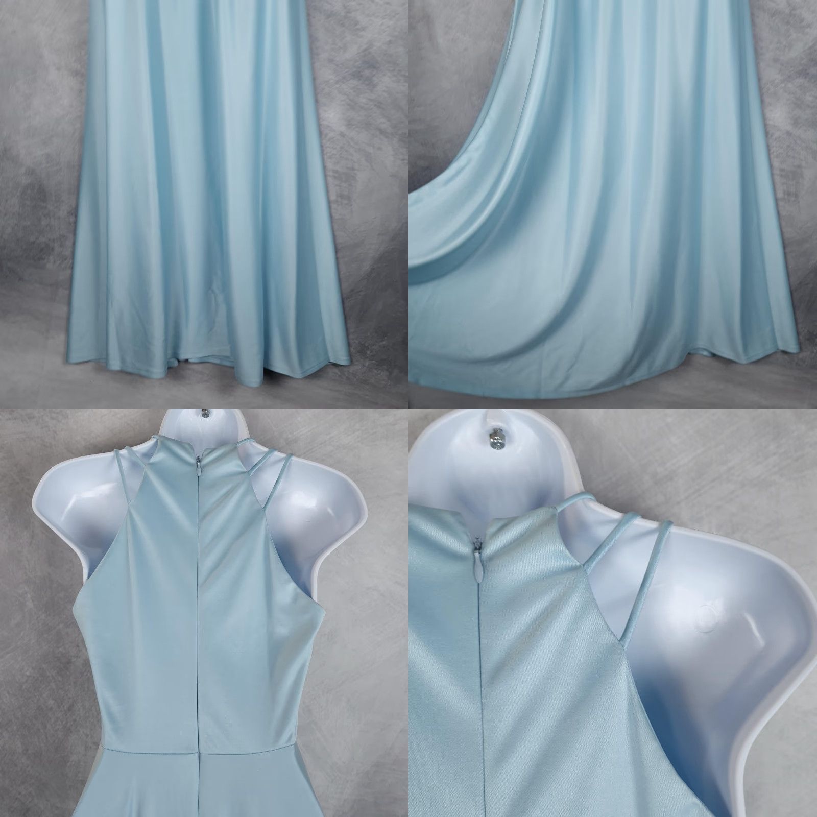 Vintage VINTAGE Satin Maxi Dress Womens 8 Blue Halter Strappy Romantic Whimsy Fairy 70s Size M / US 6-8 / IT 42-44 - 8 Thumbnail