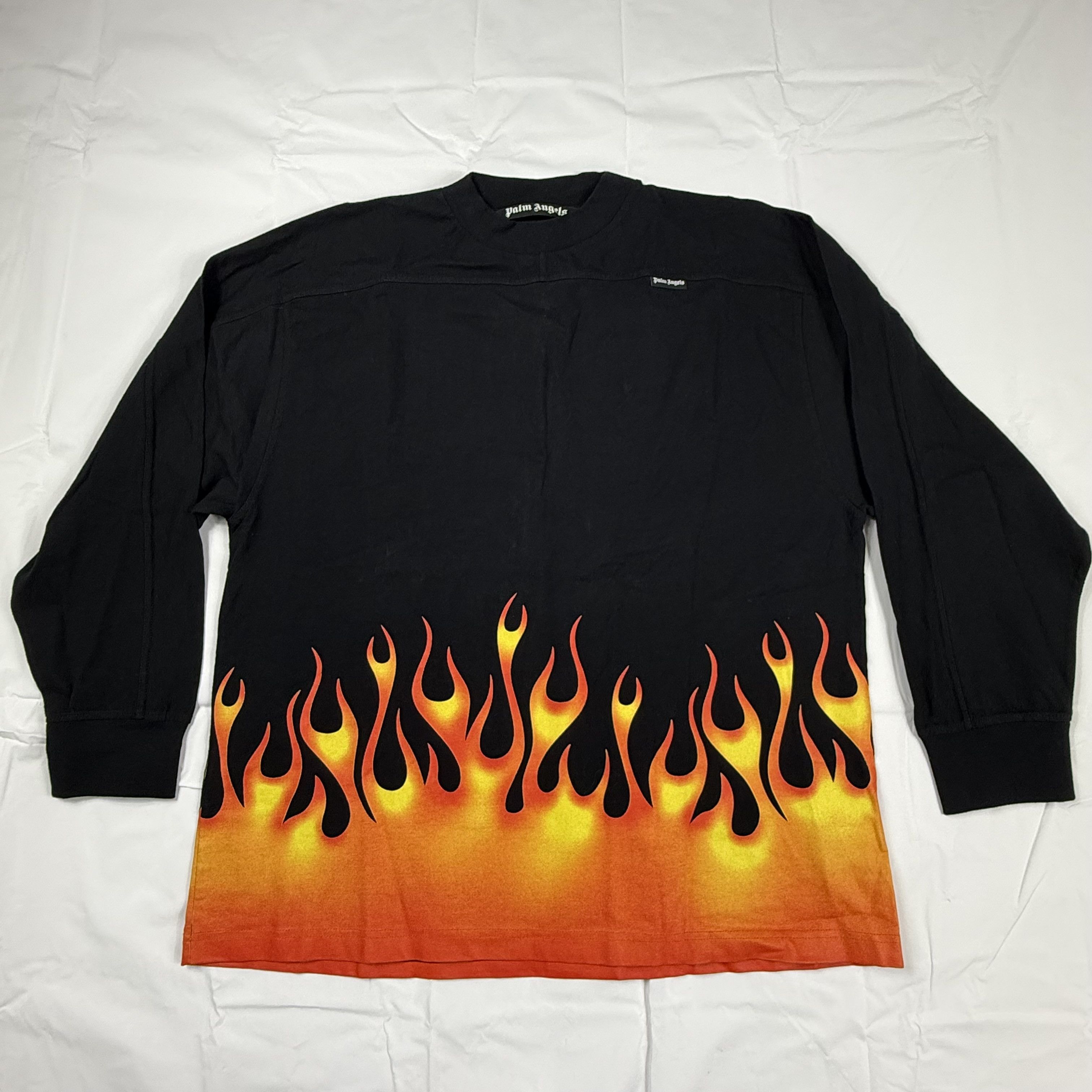 Palm Angels Palm Angels Flame Graphic Long Sleeve T-Shirt Black Size US M / EU 48-50 / 2 - 2 Thumbnail
