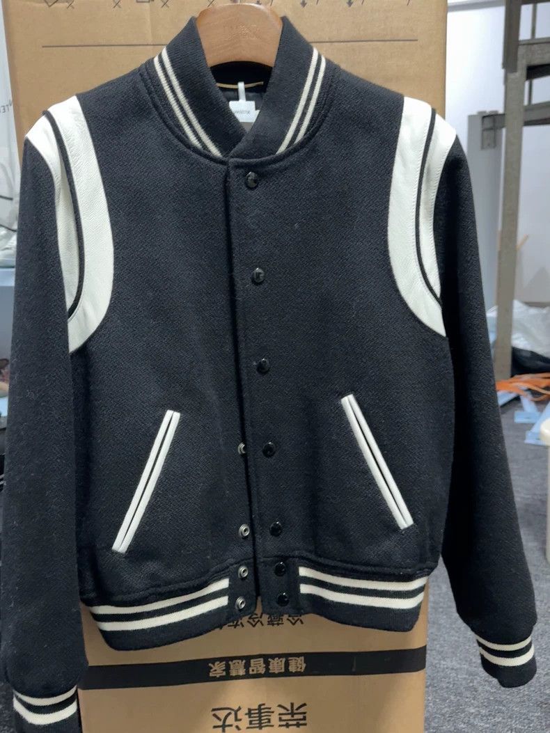 Saint Laurent Paris Black Striped Casual Baseball Jacket Size US XL / EU 56 / 4 - 1 Thumbnail