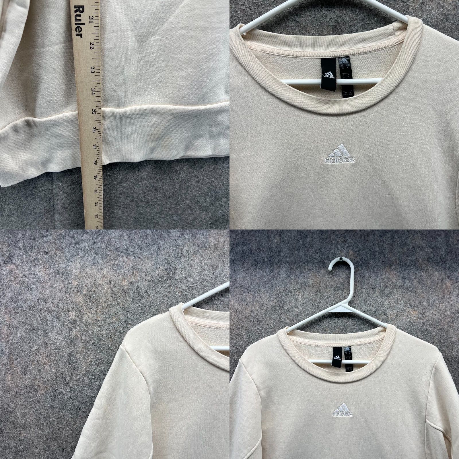 Adidas VINTAGE Adidas Sweater Mens XL Beige Trefoil Originals Crewneck Fleece Pullover Knit Size US XL / EU 56 / 4 - 8 Thumbnail