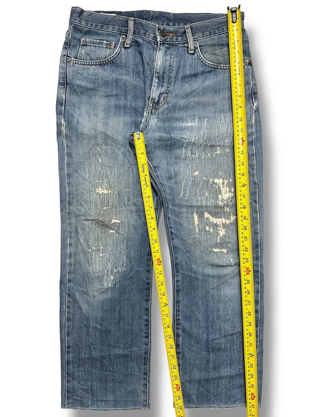 Edwin Vintage Edwin Straight Leg Japan Denim Distressed Light Wash Size US 32 / EU 48 - 17 Thumbnail