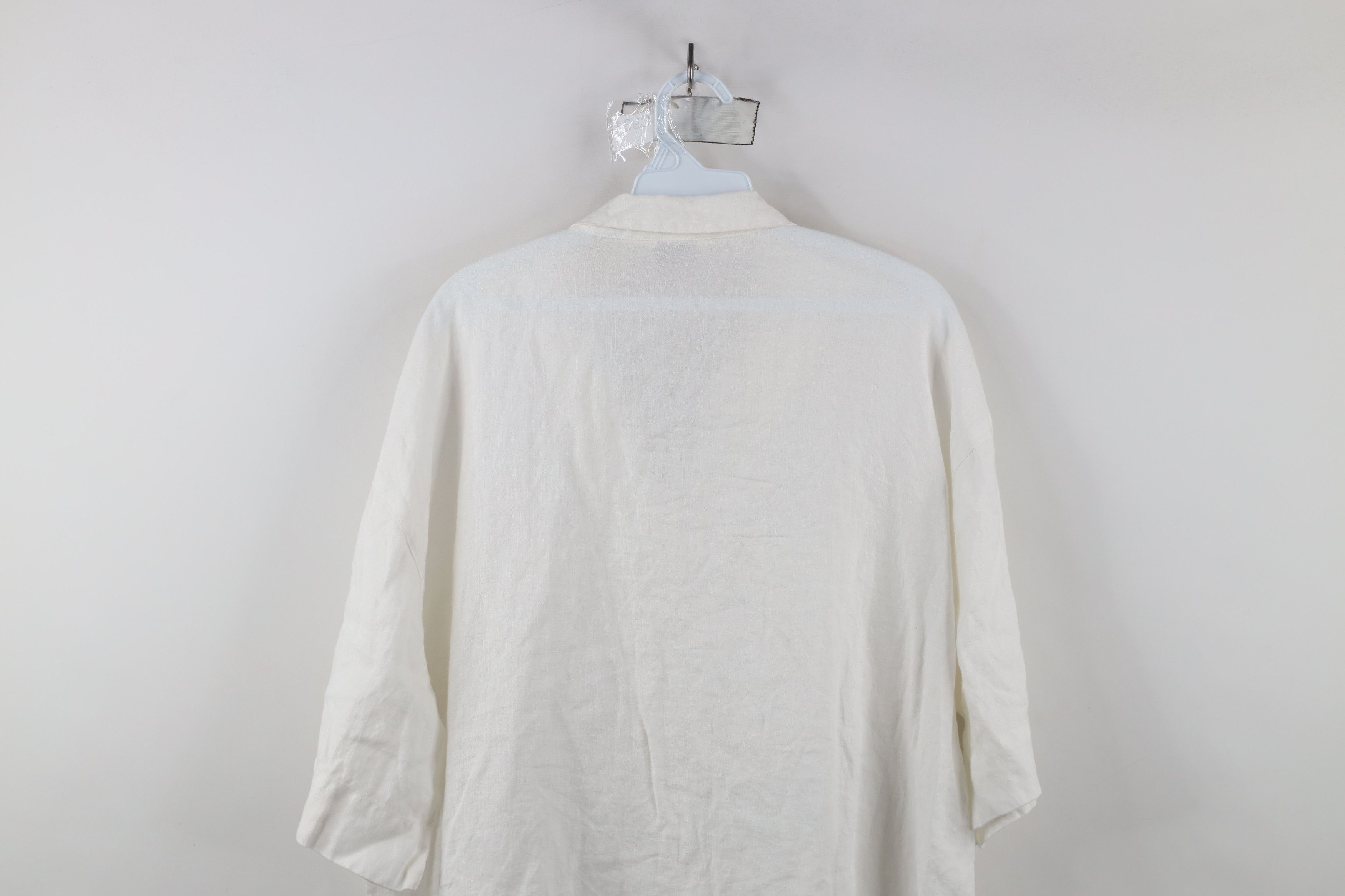 Eddie Bauer × Vintage Vintage 90s Eddie Bauer Baggy Linen Board Button Shirt White Size L / US 10 / IT 46 - 11 Thumbnail