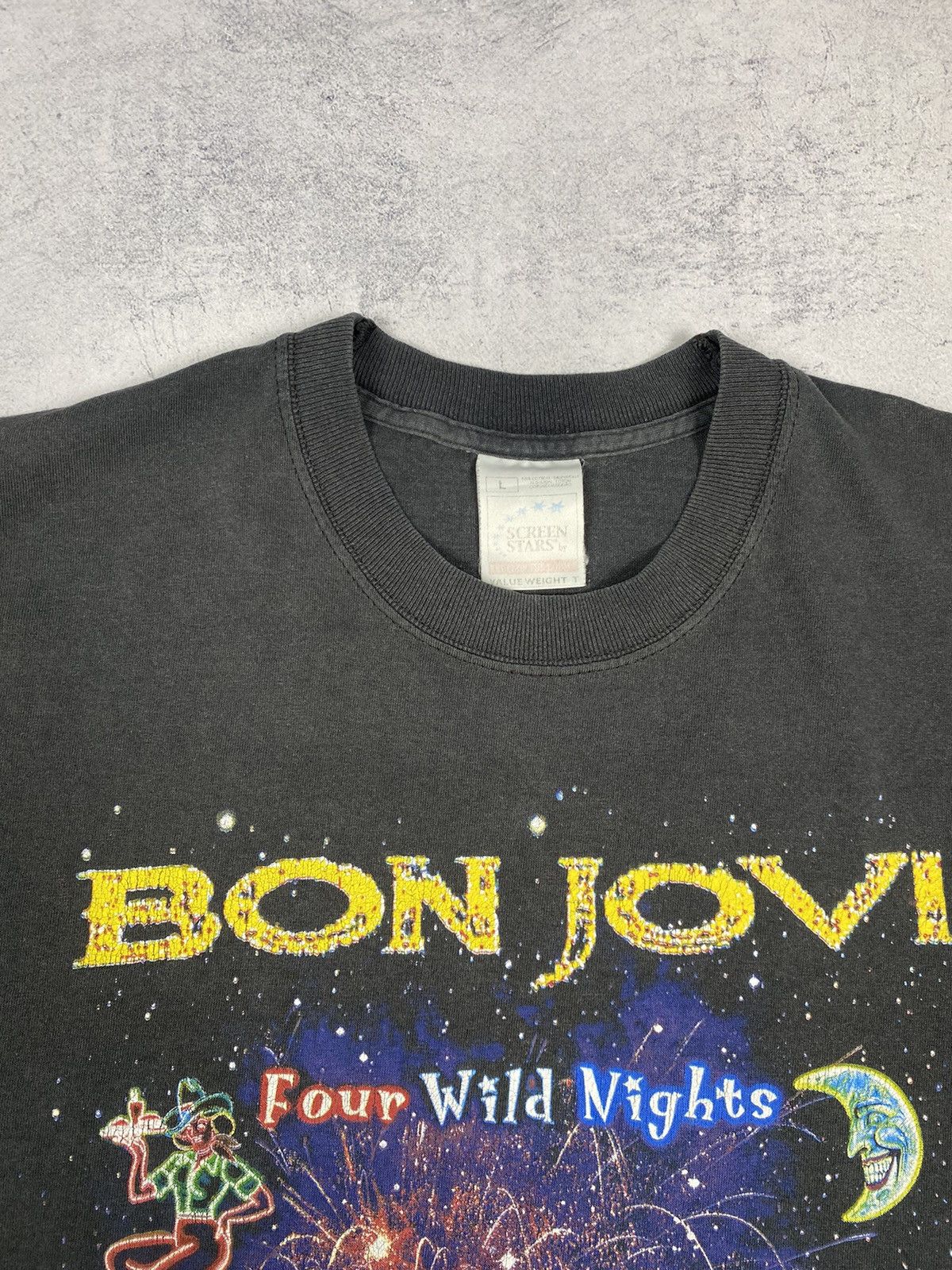 Bon Jovi Bon Jovi Four Wild Nights 2001 Vintage Rock Band Tour Tee Size US L / EU 52-54 / 3 - 5 Thumbnail