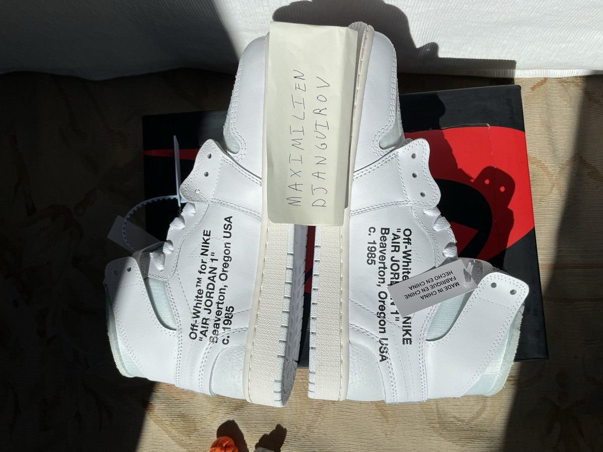 Nike × Off-White Air Jordan 1 Retro High Off-White White 9.5 US DSWT Size US 9.5 / EU 42-43 - 7 Thumbnail