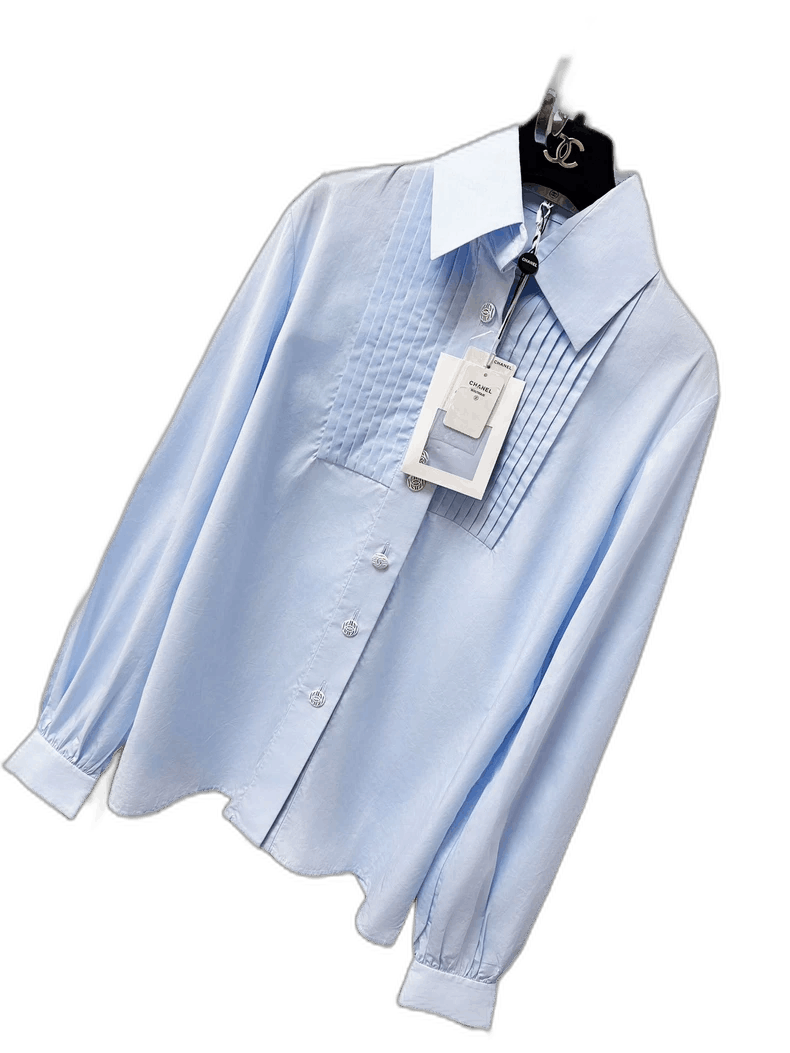 Chanel Chanel 20C Light Blue Long Sleeve Shirt Size M / US 6-8 / IT 42-44 - 1 Thumbnail