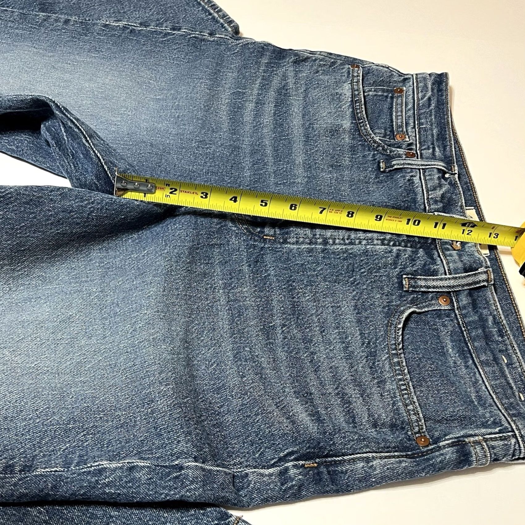 Madewell Madewell The Perfect Vintage Jeans Womens 31 34x28 Blue Denim High Rise Straight Pockets Logo Button Regular Size 24" / US 00 / IT 34 - 4 Thumbnail